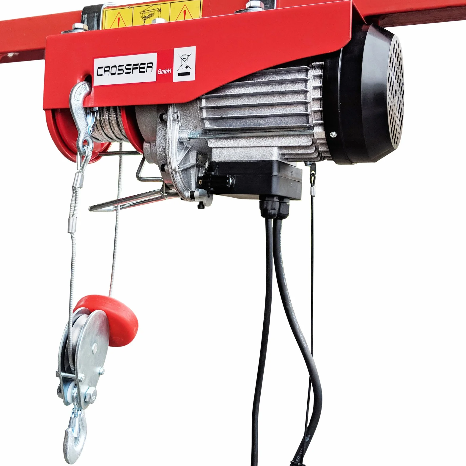 Paranco a fune Crossfer PA600 Verricello a fune con puleggia di ritorno Capacità di sollevamento 600 / 300 KG altezza di sollevamento 12 / 6m 230V