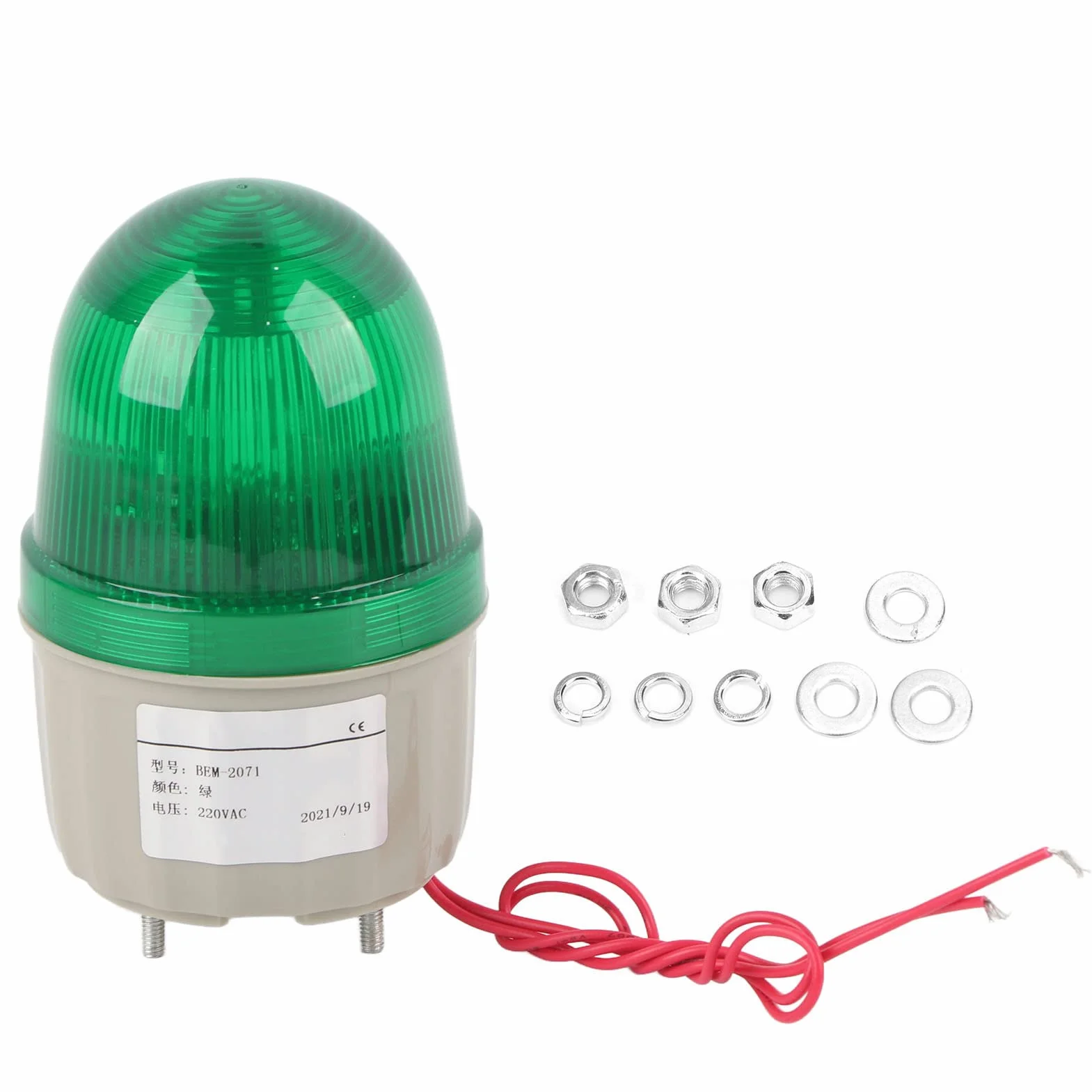 Spia Luminosa BEM-2071 Indicatore Lampeggiante Rotante a LED Spia Rotante Portatile Per Monitoraggio 220 V Ca(Verde)