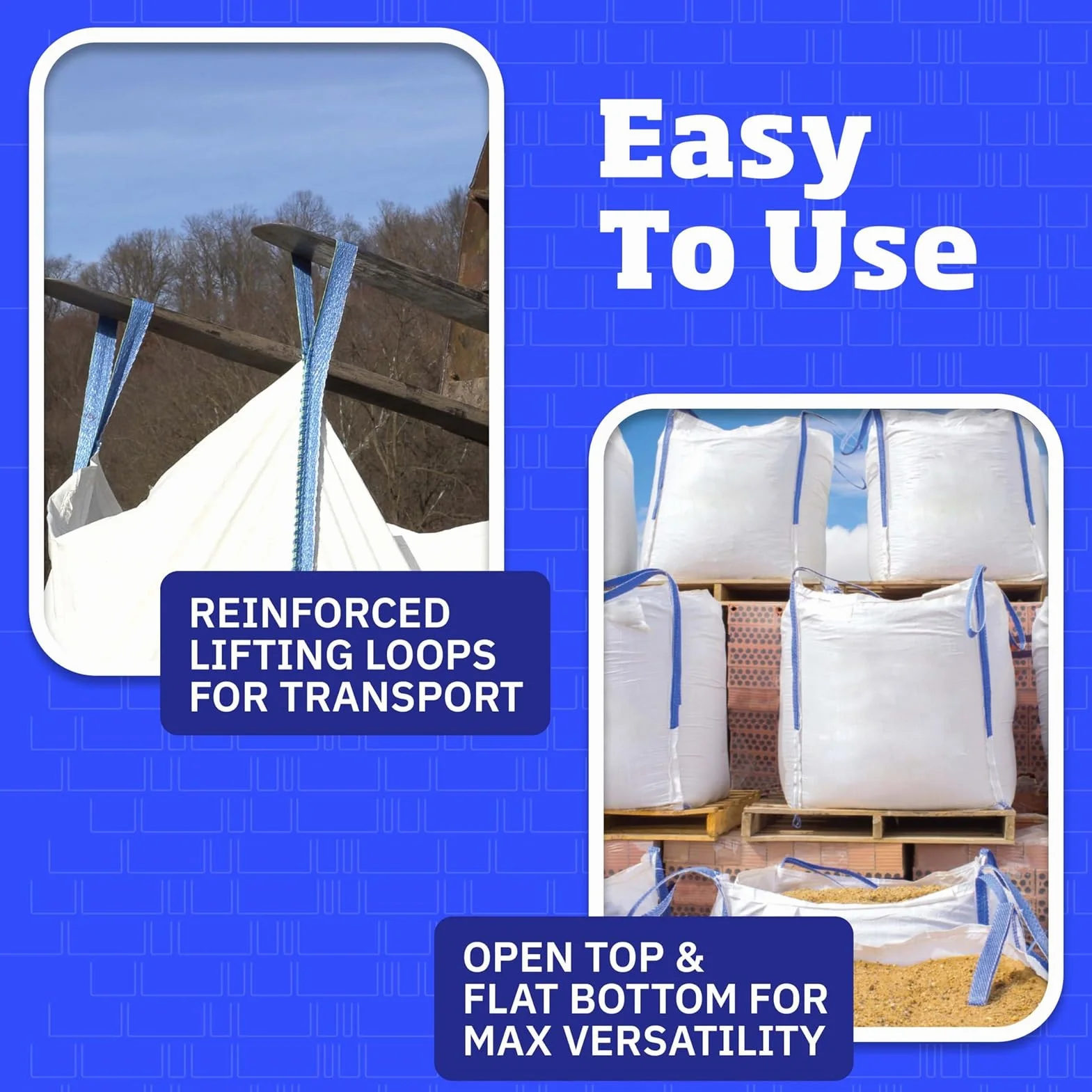 Sacchetti In Tessuto Morbido, Sacchi For Contenitori Resistenti All'usura, Sacchi For Rifiuti In Polipropilene For Forni For Demolizioni E Costruzioni, For Materiali Da Costruzione(4PCS,100*100*100)
