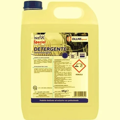KIMICART Detergente Lavastoviglie Professionale Liquido Acque Dure, 4 Pezzi X 6 Kg