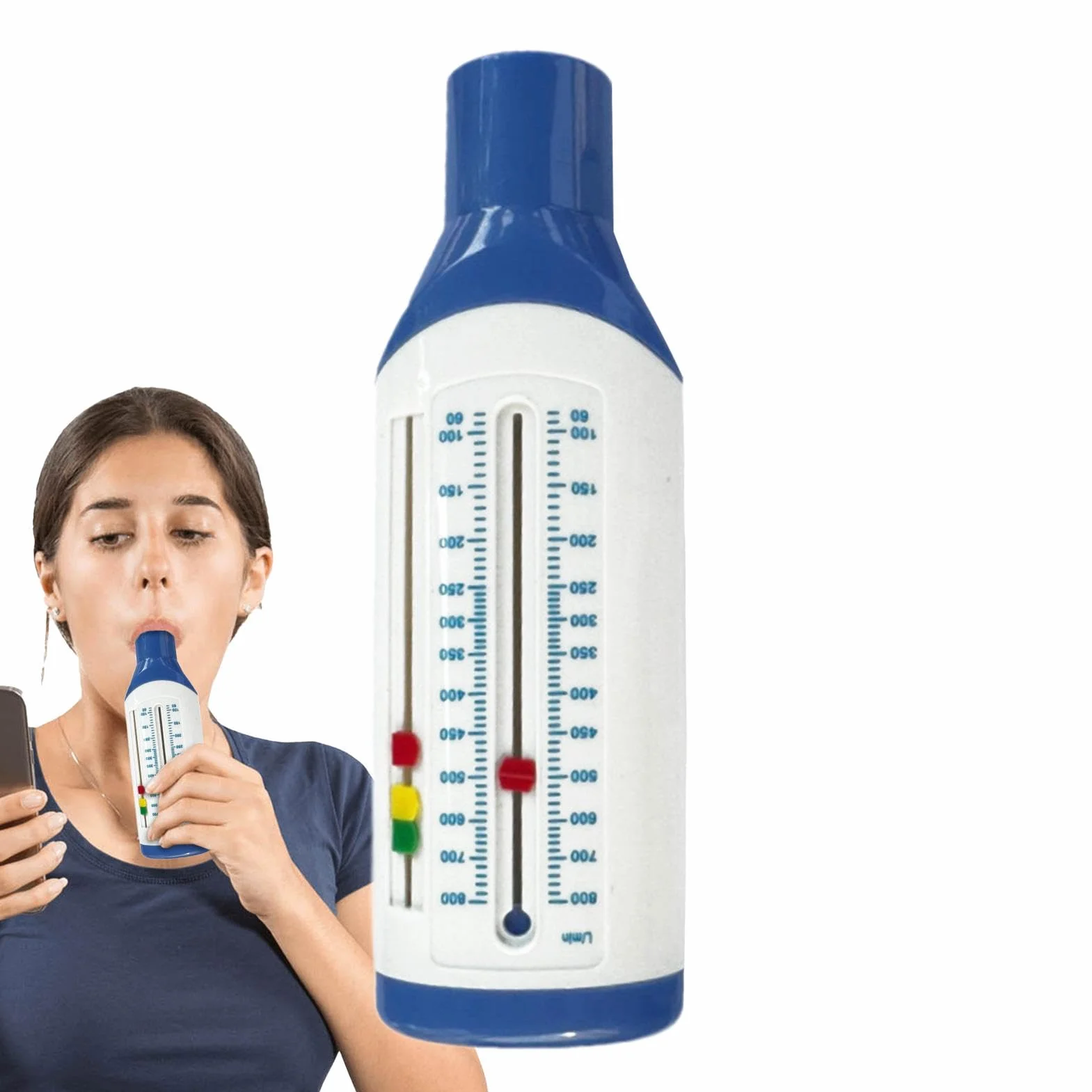 Spirometro portatile, spirometro tascabile personale, spirometro per adulti UK, misuratore di flussi espiratori per monitorare la funzione polmonare, misuratore di spirometria per l'allenamento della