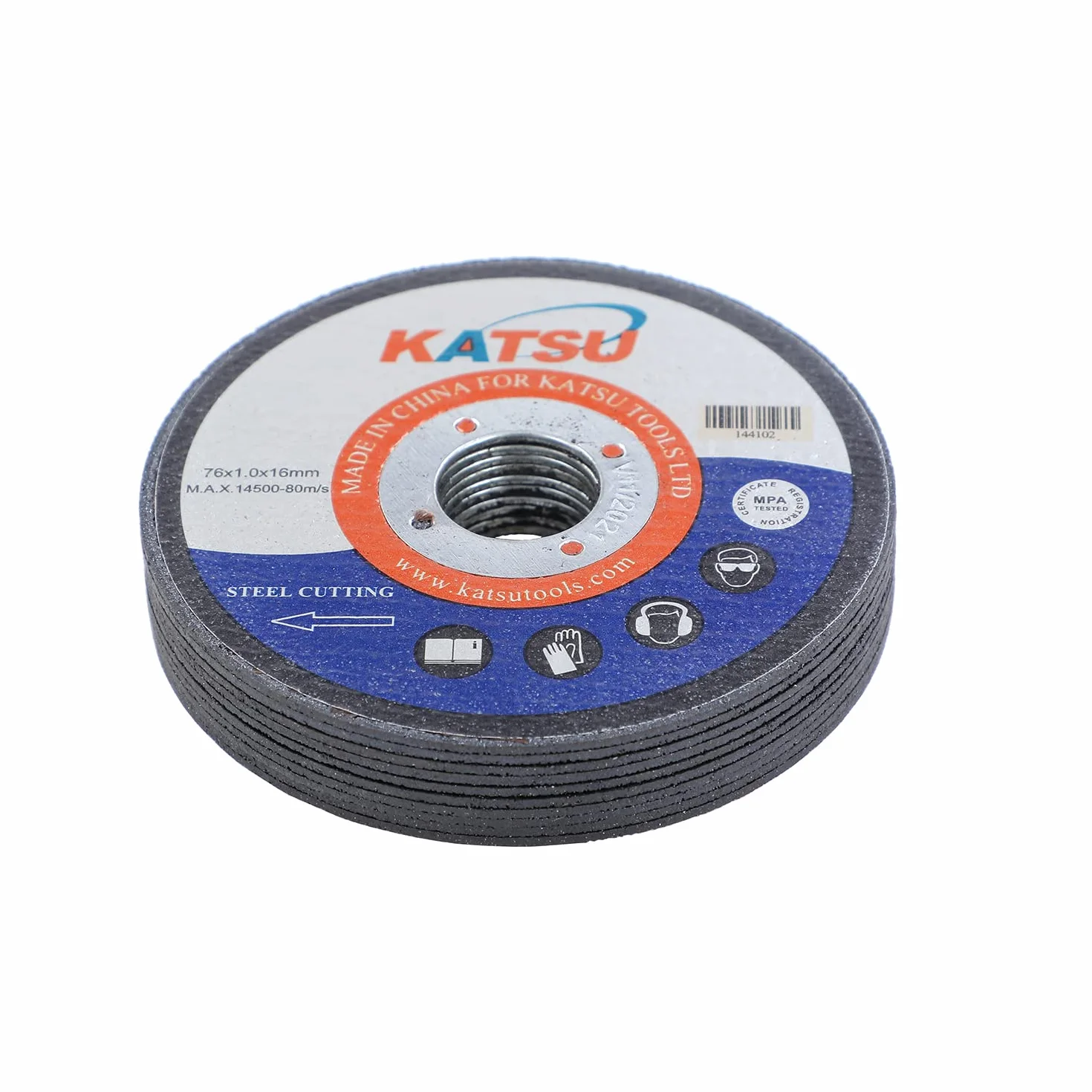 KATSU Disco da Taglio in Acciaio 76mm 3" 10 Pezzi 1,0 mm Disco da Taglio in Metallo per Mini Smerigliatrici Angolari 144102
