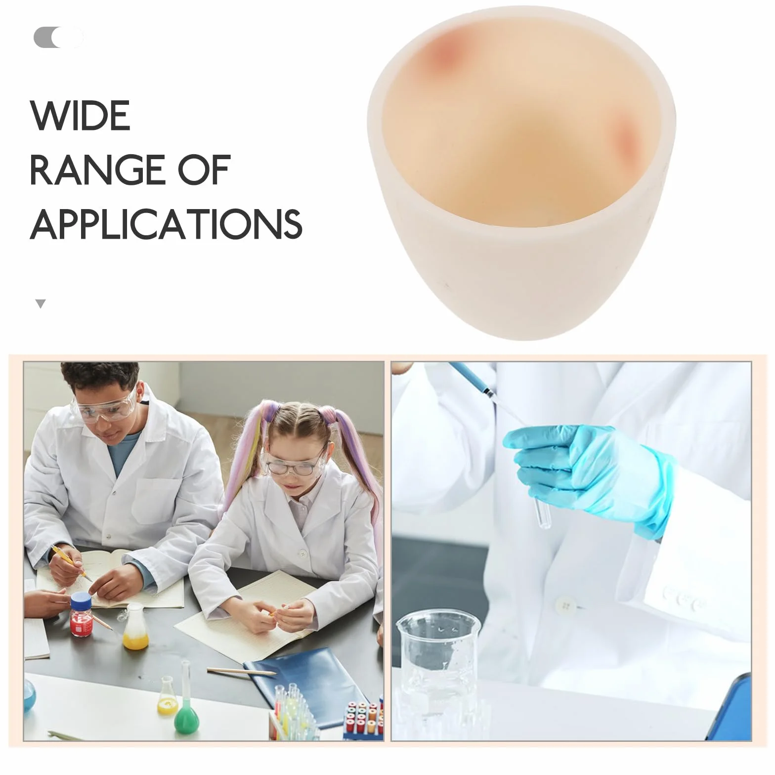 iplusmile Crogiolo in ceramica accessori da laboratorio 4,80 x 4,80 x 12,00 cm tazza da laboratorio in ceramica per analisi di laboratorio e crogiolo applicazione