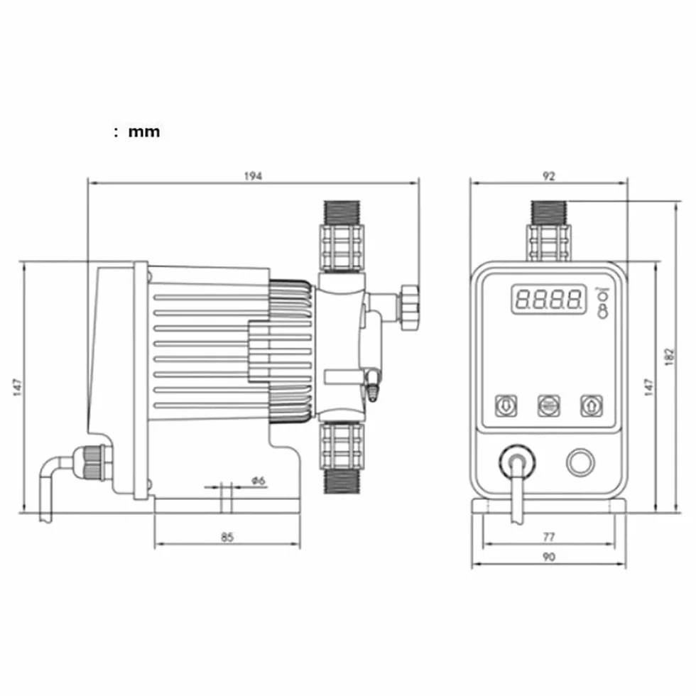 Pompa Dosatrice a Membrana Elettromagnetica Da 220V, Pompa Dosatrice Micro Quantitativa Elettrica Automatica (20L)