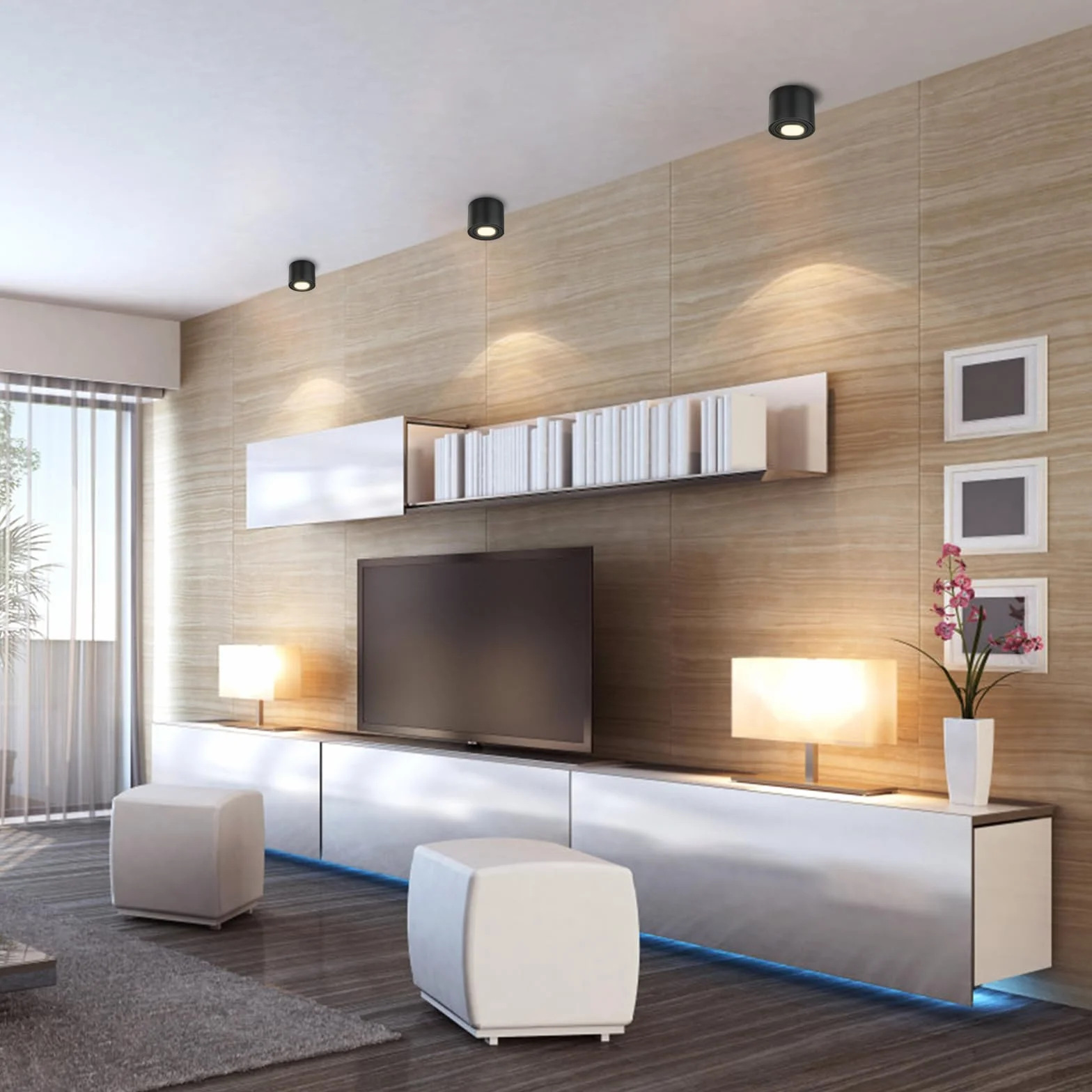 HCFEI Modulo LED ultra piatto, diametro 50 x 24 mm, per faretto da incasso, 5 W, 450 lm, 110° 230 V, bianco caldo, bianco naturale, bianco freddo, sostituisce lampadine GU10 MR16, impermeabile IP44
