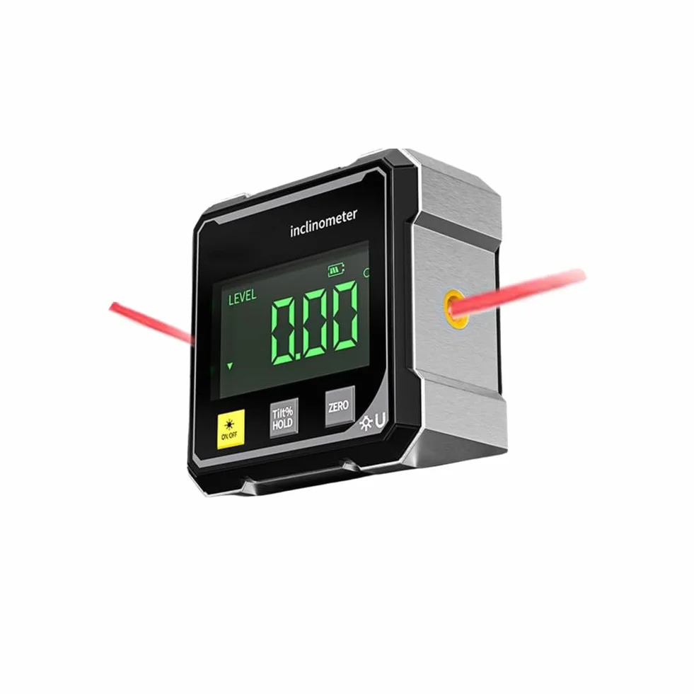 Digital Angle Finder, goniometro magnetico con 4 lati ad angolo, livello digitale con display a LED, goniometro inclinometro per lavorare, edilizia e macchinari e attrezzature per falegnameria