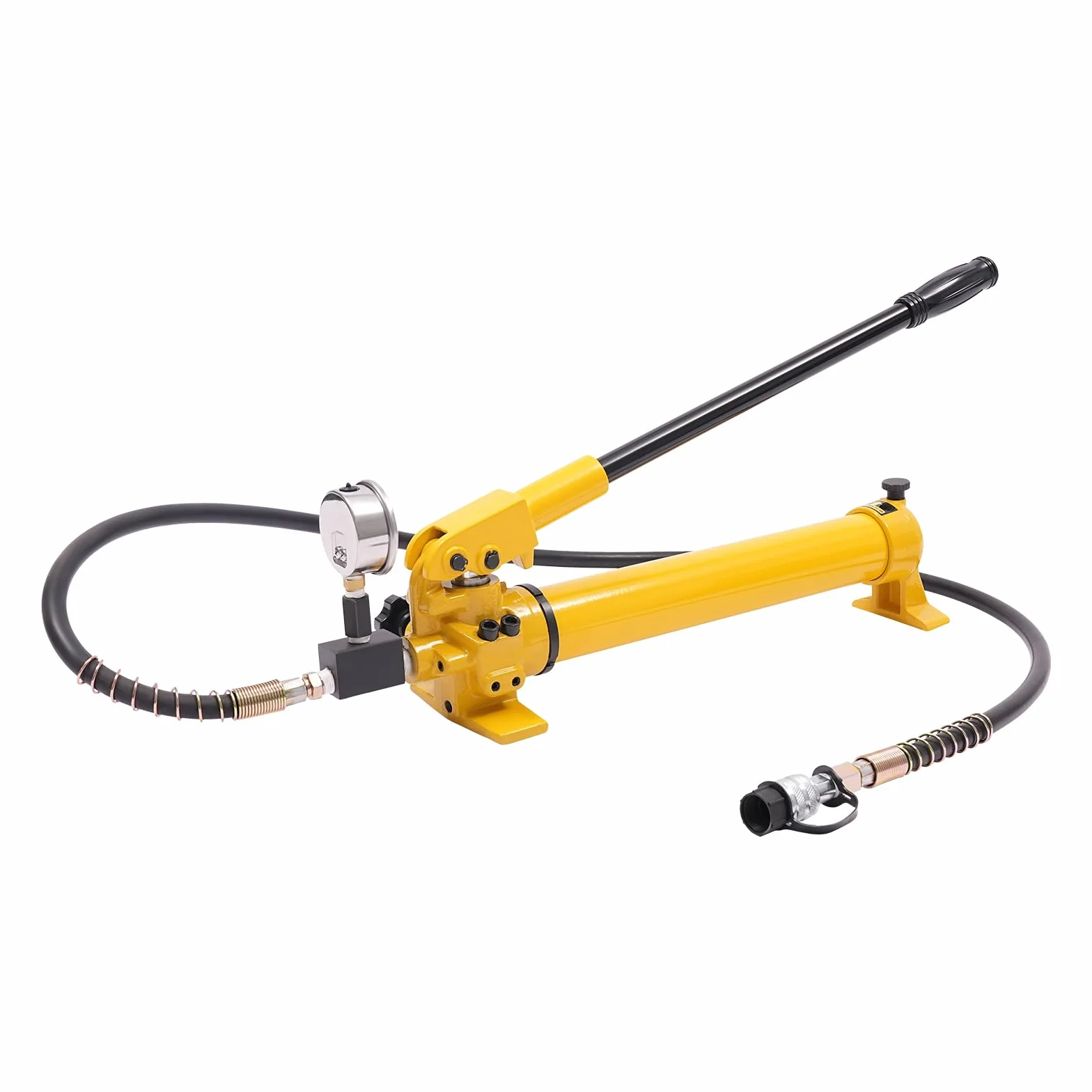 Pompa idraulica manuale, pompa idraulica CP-700 con manometro e tubi da 1,9 m, pompa idraulica manuale 700 bar con valvola di sicurezza per cilindro idraulico e strumento idraulico