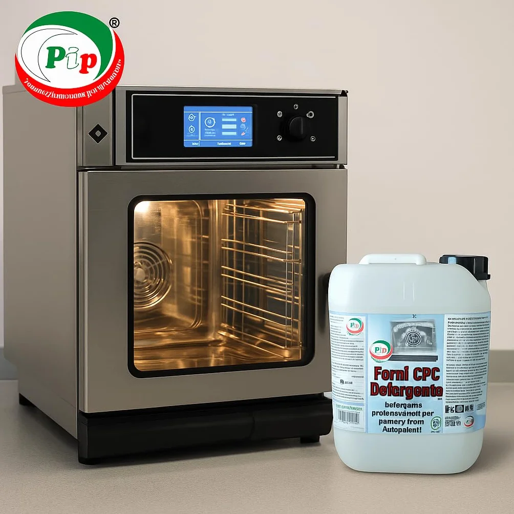 PIP Detergente Forno Autopulente Forni CPC, Alcalino, Prodotto Puliforno Sgrassante, Disincrostante, Professionale, Industriale, Biodegradabile, Tanica LT. 5 - Kg. 5,25 Pronto all'uso