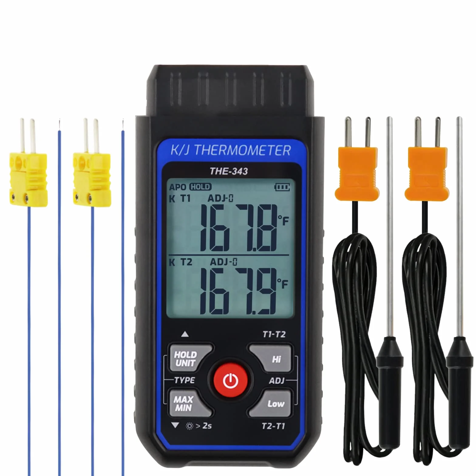 Termometro a Termocoppia Digitale Tipo K 4 Canali -200~1372℃ HVAC Doppio Canale Misuratore Temperatura