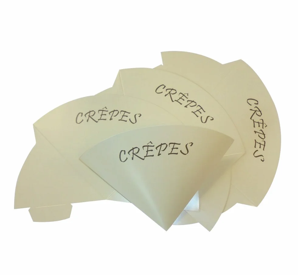 PZ 250 Porta Crepes in CARTONCINO Alimentare Dispenser per Crepe da ASPORTO