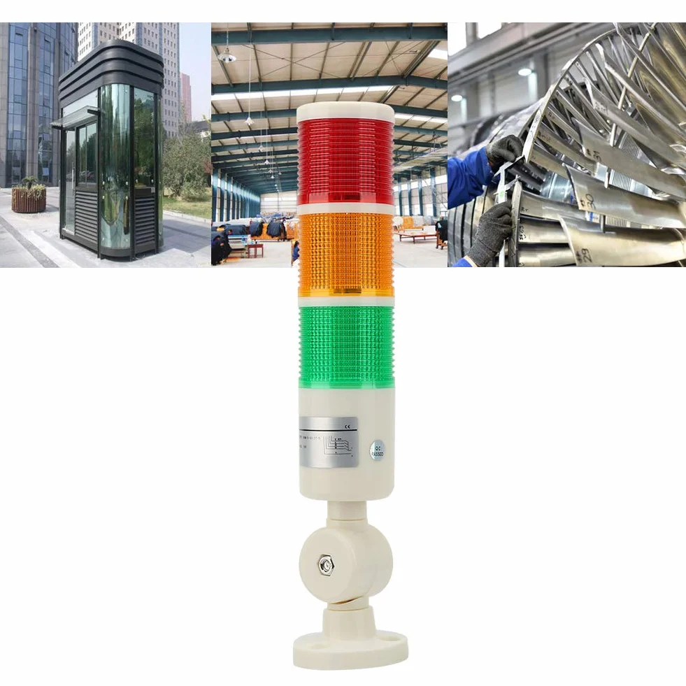Grande Semaforo a LED, Torre di Segnalazione a LED Pieghevole Allarme Remoto Luce 24VDC Riscaldamento Industriale 3 Strati