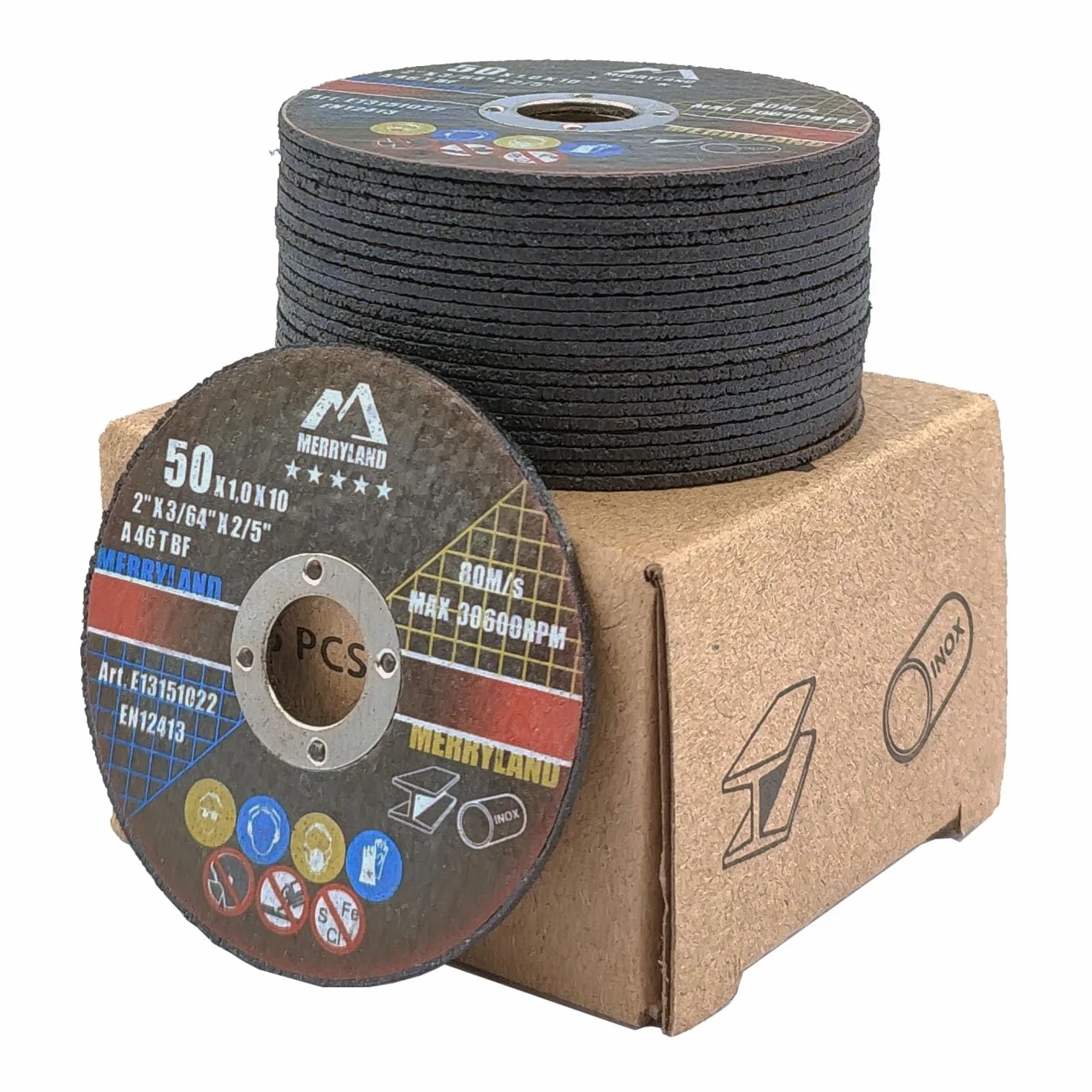 Merryland Dischi da Taglio 50mm Ferro Metallo Acciaio INOX per Smerigliatrice Angolare, 50 X 1,0 X 10 mm Disco Flessibili 25 Pezzi, Esperto-line E13151022-25