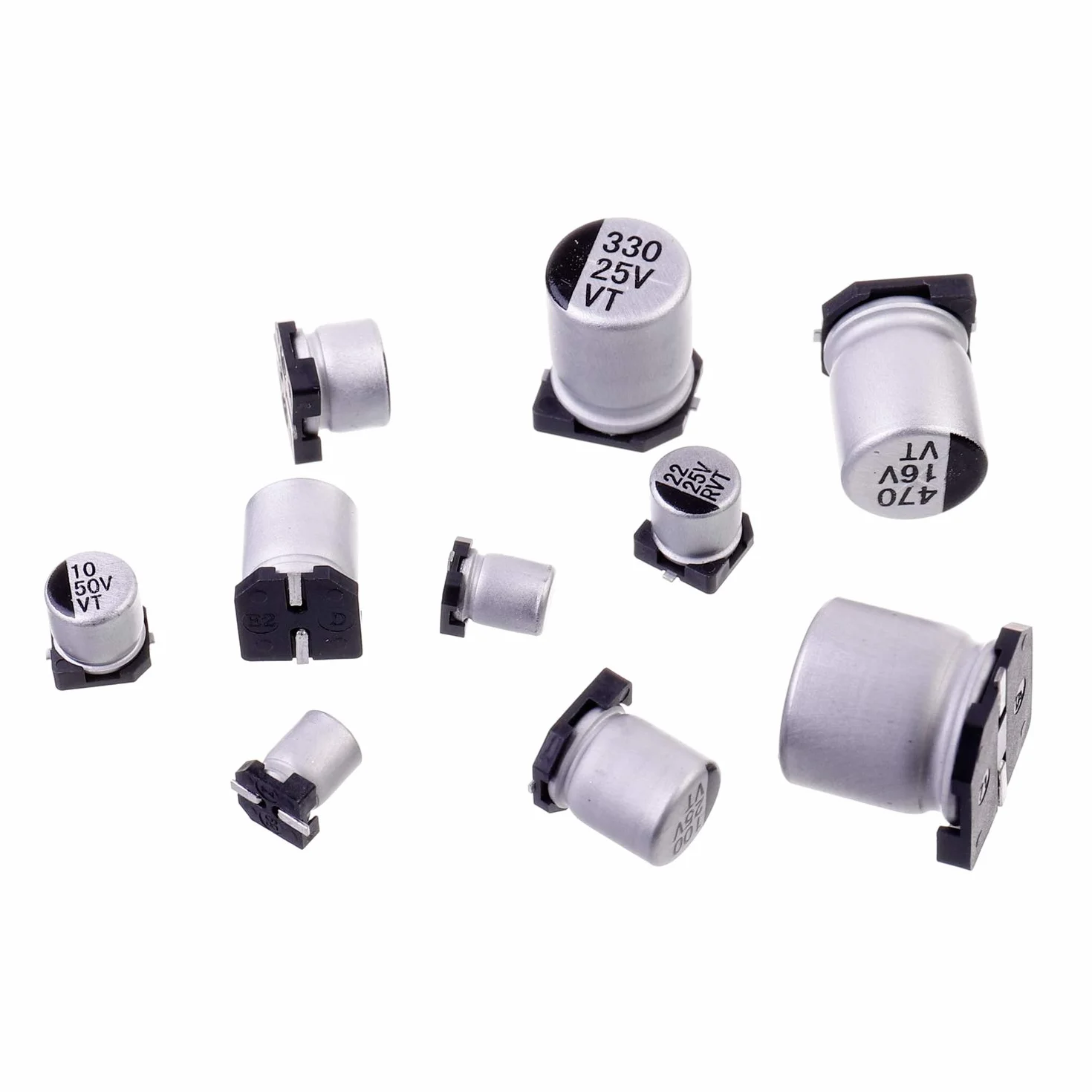 BOJACK 10 Valori 180 Pezzi 1 uF ~ 1000 uF SMD Kit assortimento di condensatori elettrolitici in alluminio
