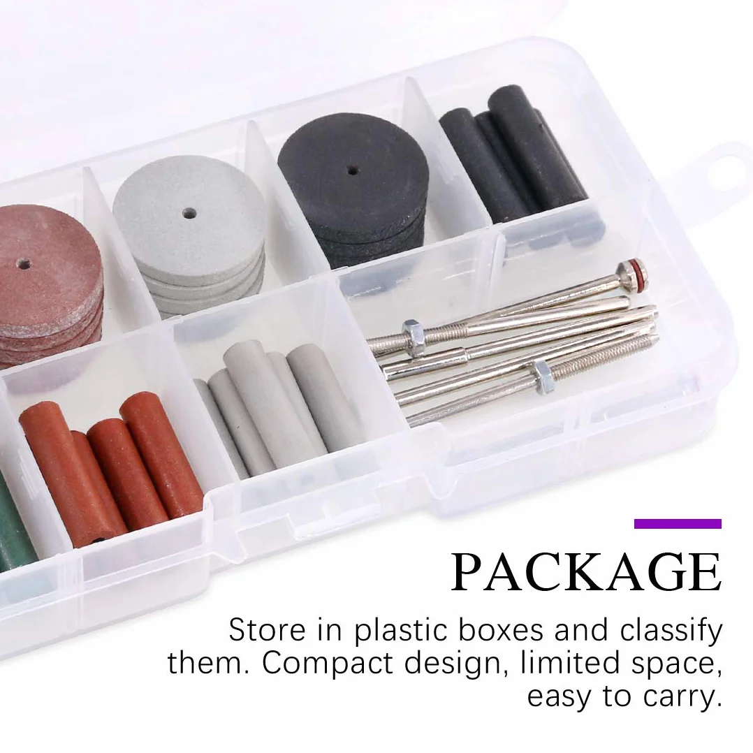 Swpeet - Kit di 46 ruote per lucidatura, 40 pezzi, 4 colori misti in gomma siliconica e particelle di lucidatura + 6 codolo mandrino, perfetto per utensili rotanti a mano