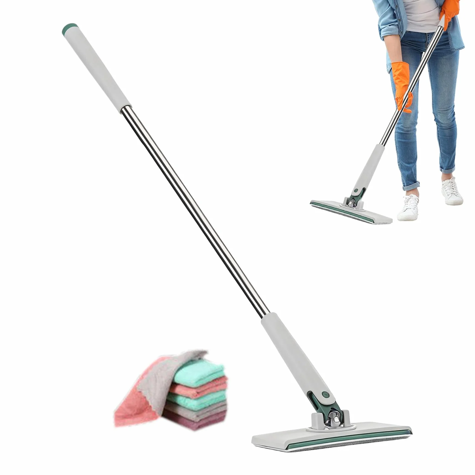 Morsetto per la pulizia con 4 panni, strumento per piastrelle, legno, pavimento, soffitto, battiscopa