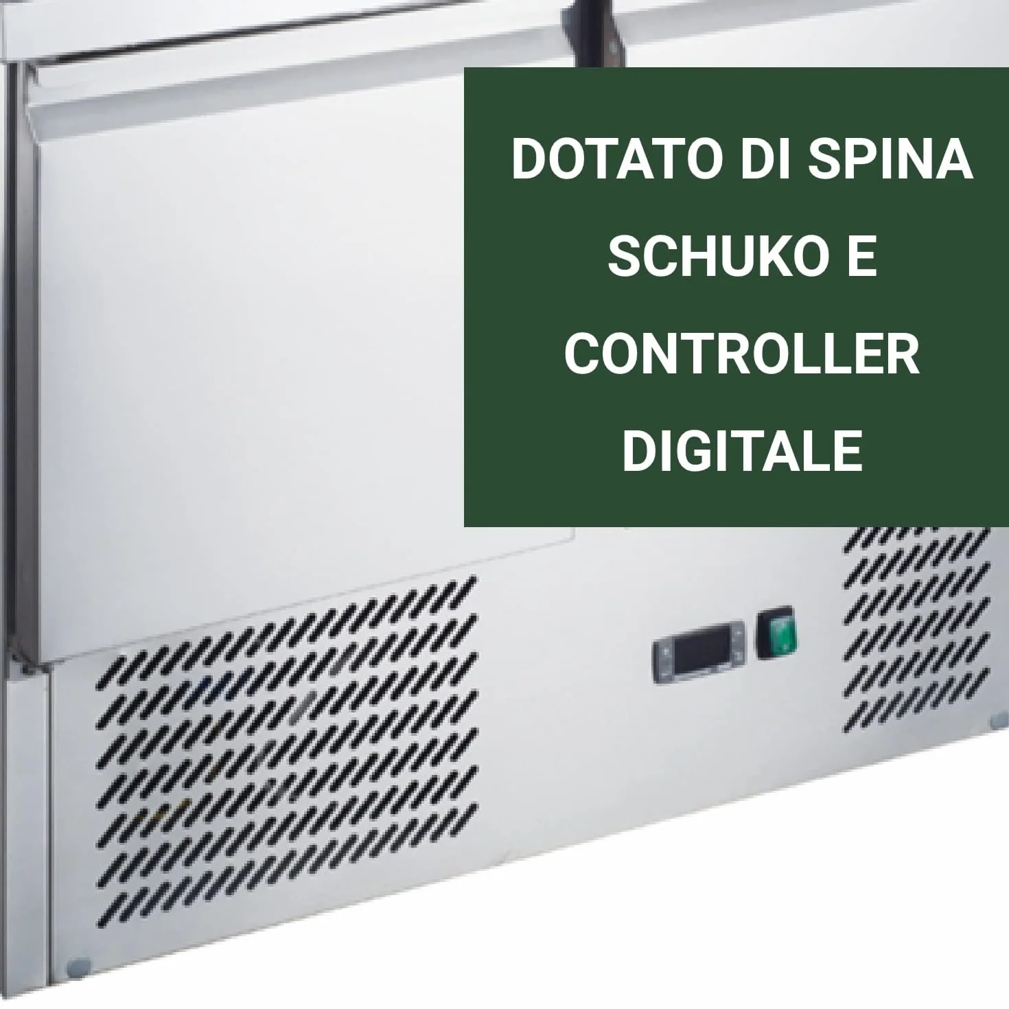 Ristoattrezzature Banco Frigo Saladette con Piano in Acciaio Inox (1 porta)