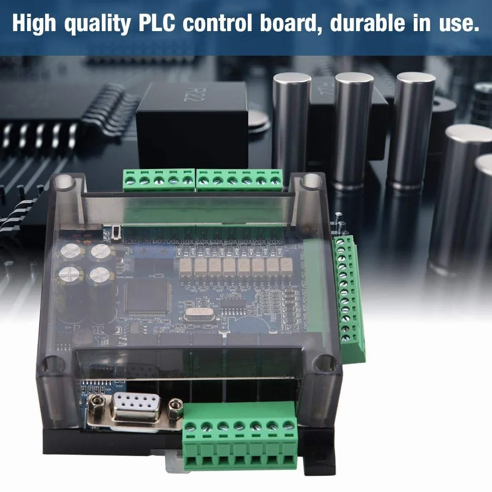 Bewinner Scheda di controllo industriale PLC FX3U-14MR 8 Ingresso 6 Uscita Controller Semplice programmabile Uscita relè, Controllo PLC programmabile 24 V Controller logico