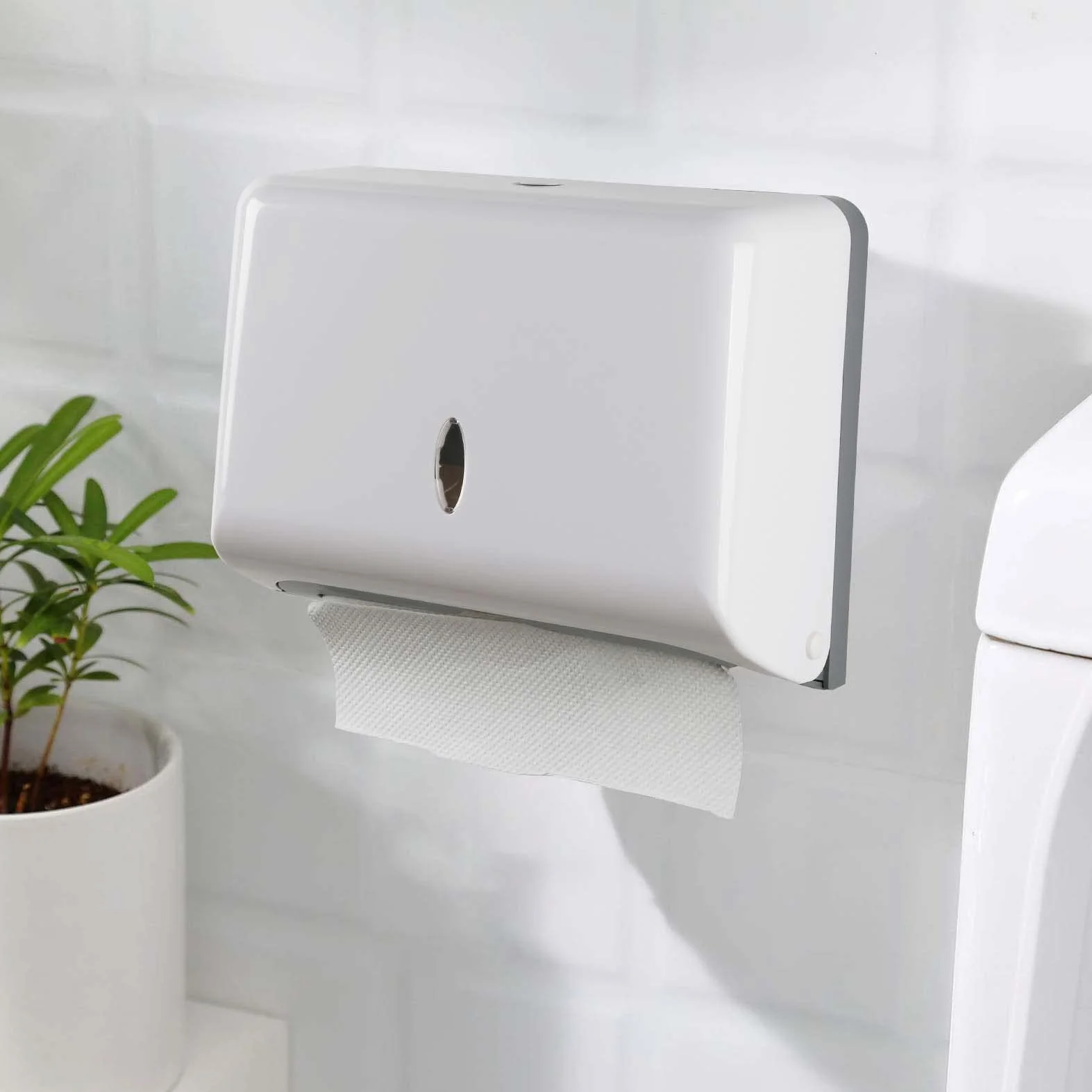 NICEME Dispenser Carta Asciugamani da Muro, Bianco, 200 Fogli, Tovaglioli Piegati a Z