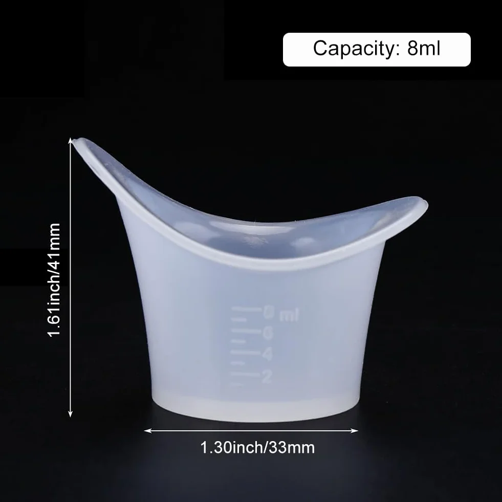 Helweet Coppa per lavacapelli, bicchieri per il lavaggio degli occhi, in silicone, 8 ml, 4 pezzi