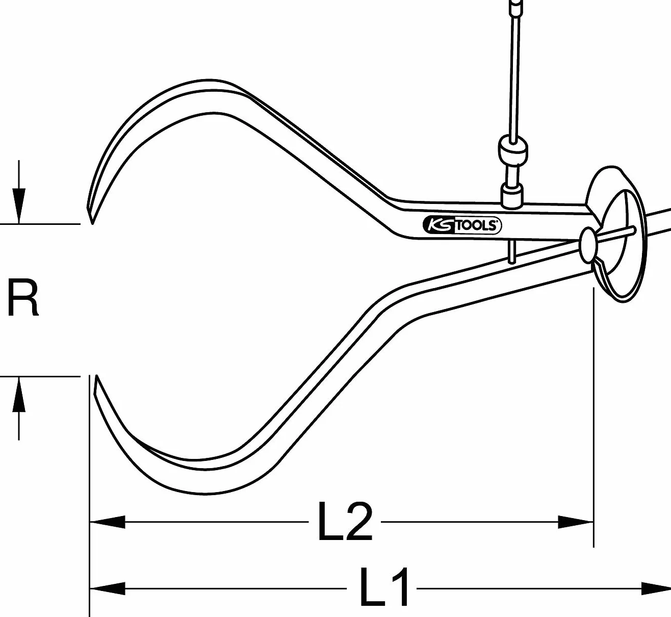 KS Tools 300.0426 Compasso di Precisione per Esterni a Molla, 190 mm
