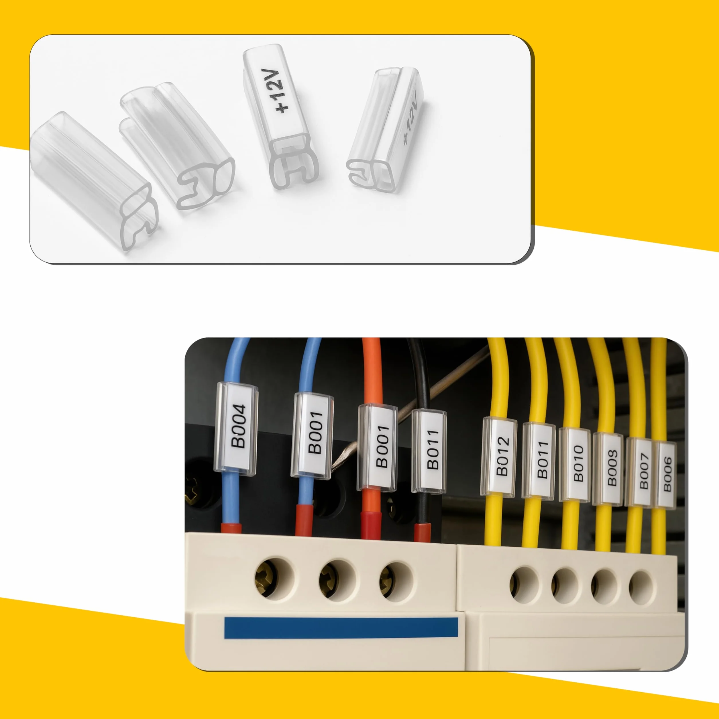 Rotolo FLAT Targhette Segnacavo 4x15 12552 tessere • PVC 0,4 mm • Per Tubetti da 0,5 mm • Compatibile con cod. 44092B Cembre • Bianco