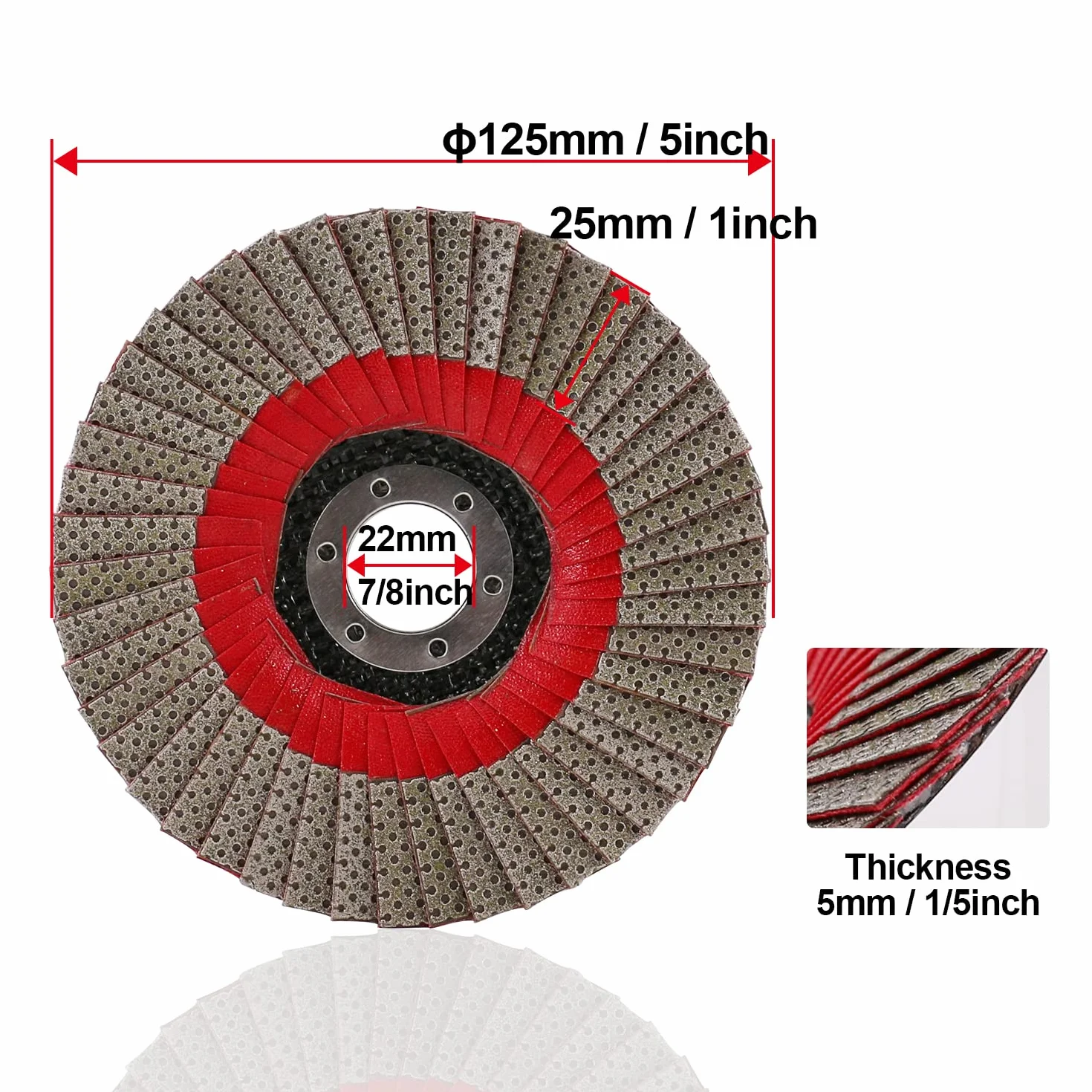 5 Pollice 1pc 120 Grinding Wheels Flap Levigatura Disco Abrasivo per Smerigliatrice Angolare Diamante Levigatura Pad
