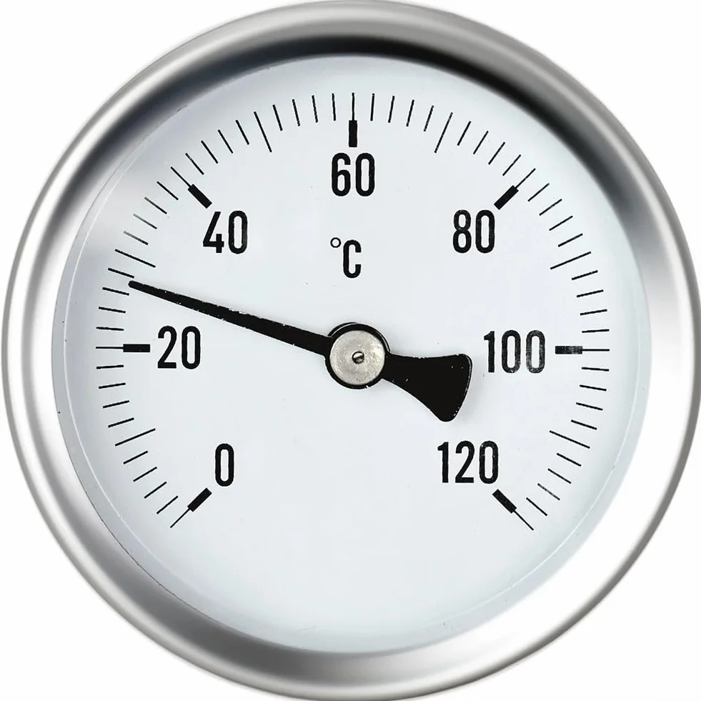 Termometro a quadrante con sensore in ottone e tubo capillare da 100 cm, calibro analogico da 0 a 120 °C per una misurazione accurata della temperatura di acqua, olio o liquidi nel