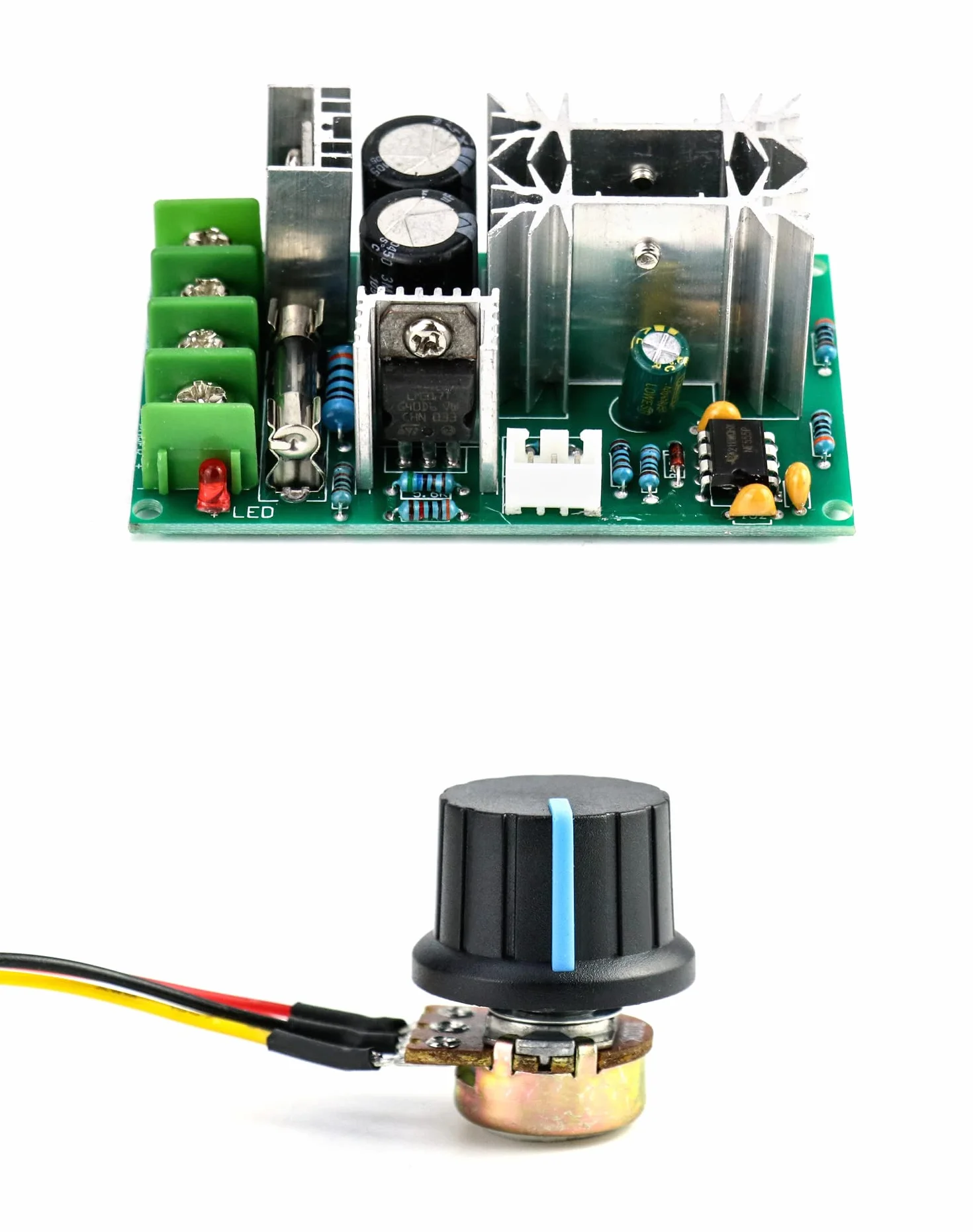 QWORK PWM DC Regolatore di velocità per motore 12V 24V 36V 48V 20A modulo di azionamento ad alte prestazioni,regolazione dimmer LED ultra piccolo