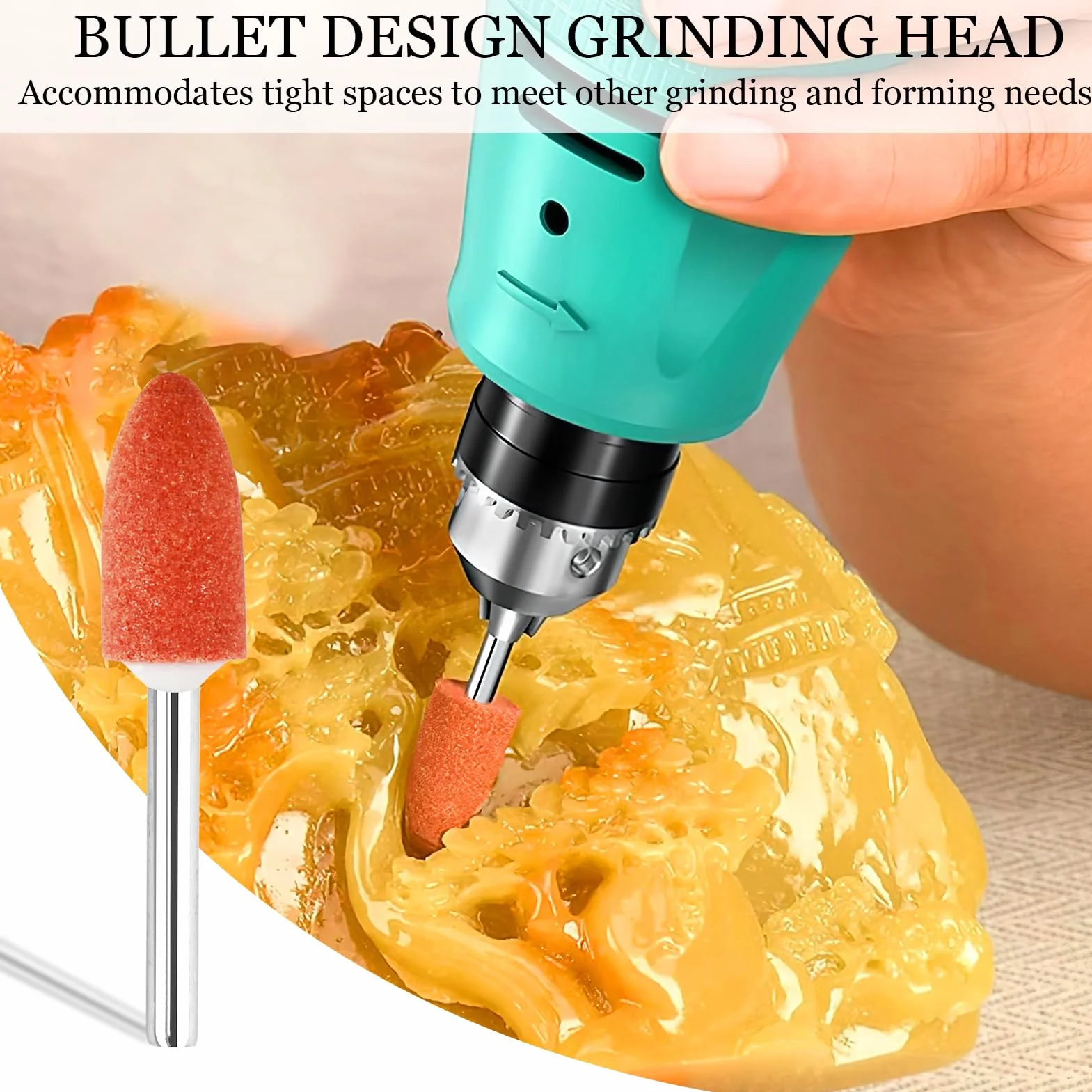 42 Pezzi Accessori per Mole in Ossido di Alluminio, Punte Pietra Abrasiva con Gambo da 3 mm, 3 Stili Punte Abrasive per Trapano Rettifica Lucidatura Mole per Utensili Rotanti, Lucidatura e Sbavatura