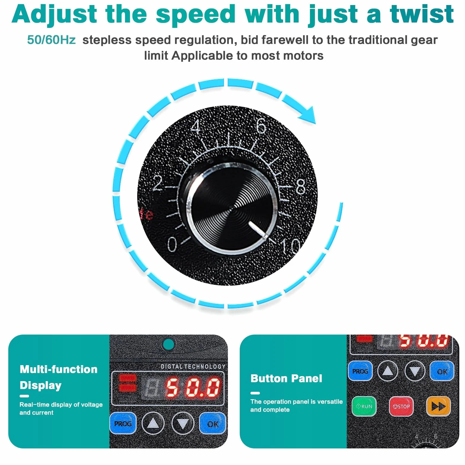 DEWIN Convertitore di Frequenza VFD,AC220V 1100W VFD Convertitore di Velocità Inverter per Motori Trifase Regolatore velocità del Motore Ingresso Monofase Uscita Trifase Regolatore di Velocità 220V
