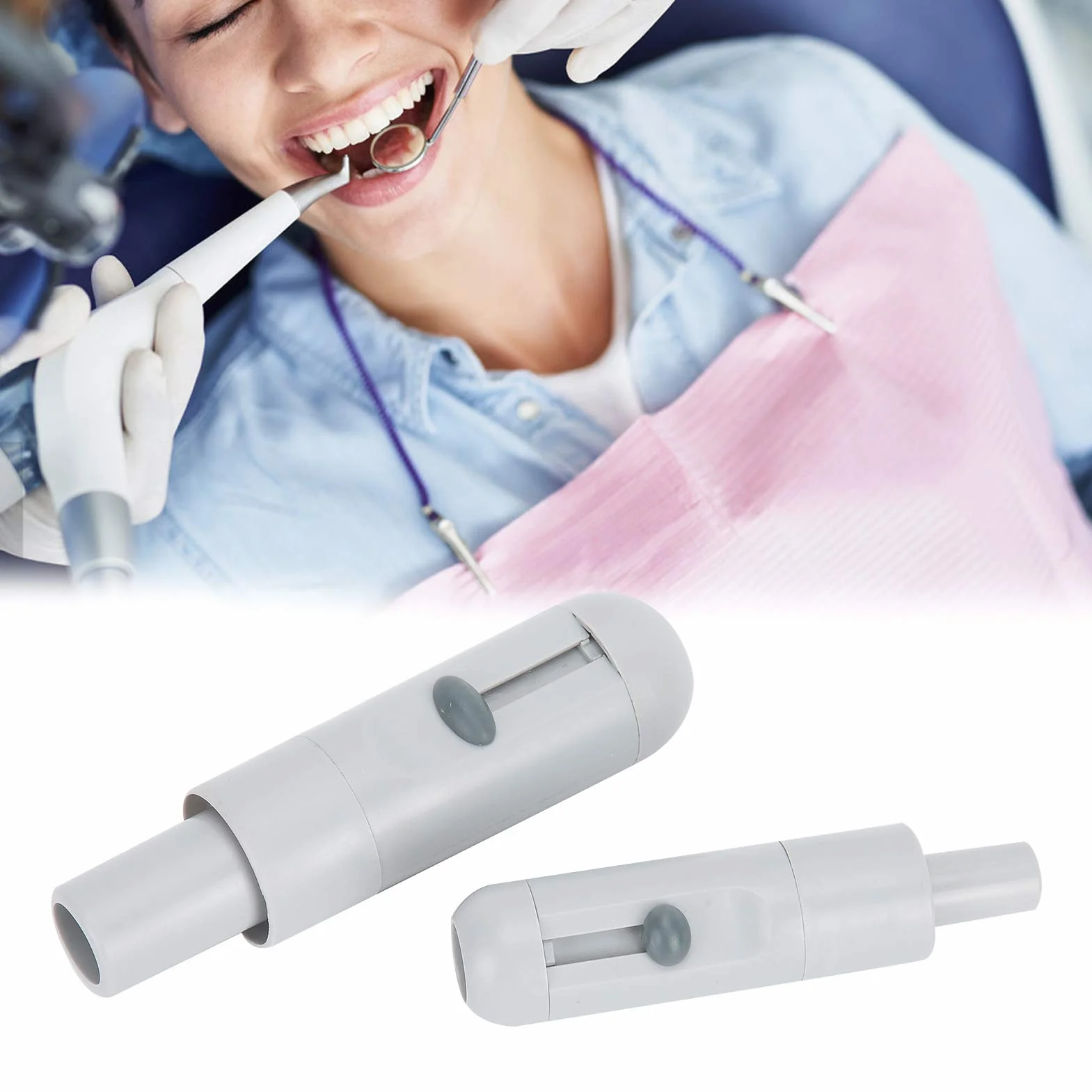 2 pezzi Aspirasaliva dentale, valvole adattatrici di aspirazione Set di ugelli adattatori deboli e robusti,Plastica manico di aspirazione dentale Adattatore tubo di aspirazione HVE SE vuoto