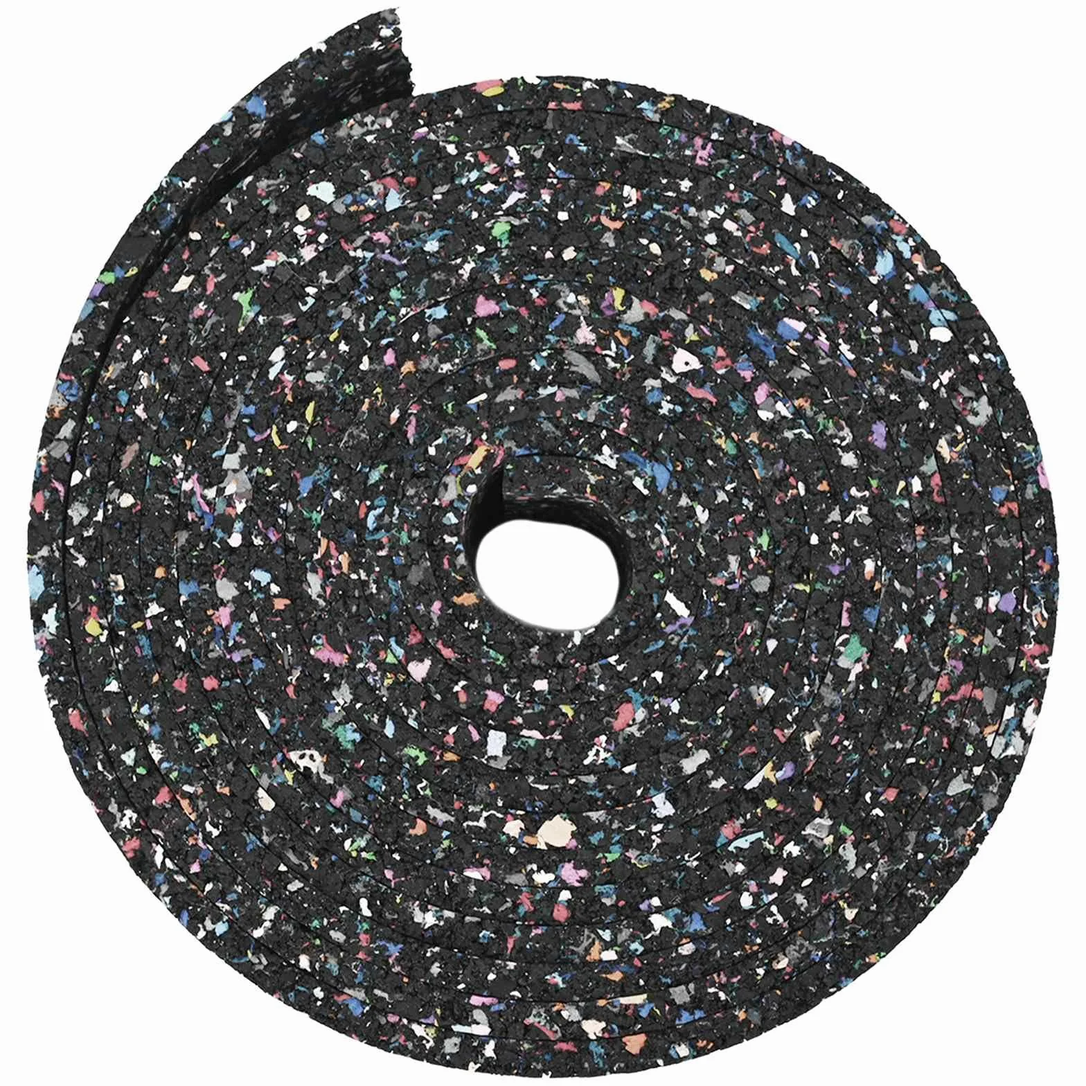 Rotolo di granulato di gomma nero, 500 x 10 x 0,3 cm, in gomma, durevole, elastico, antiscivolo, per ufficio, casa, scuola, fai da te, per fissare, raggruppare e organizzare