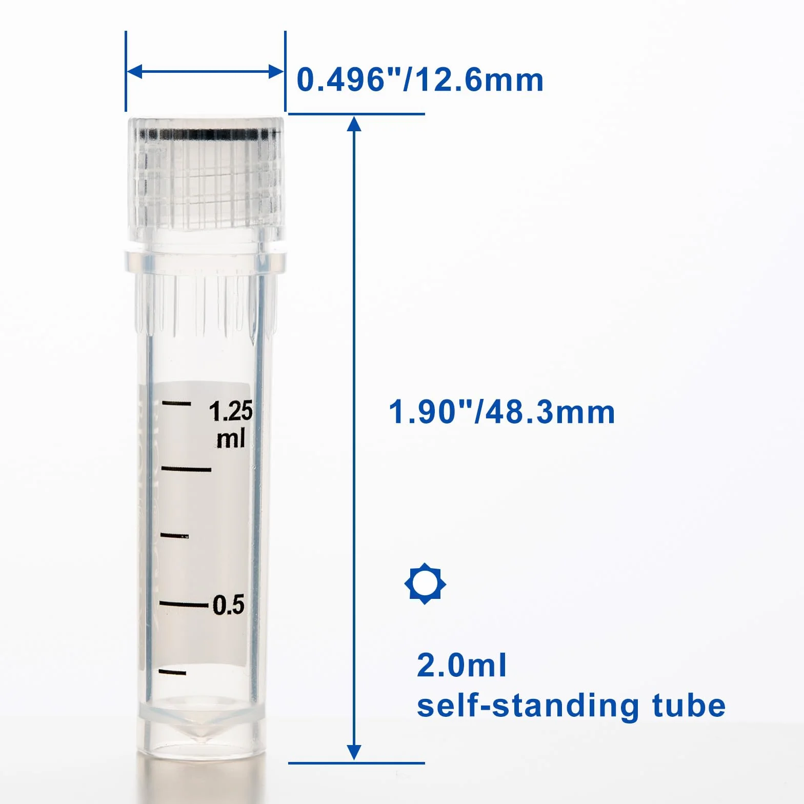 Provette per Criogenia 2ml Plastica Tubi Criogenici Graduati con Coperchio Laboratorio