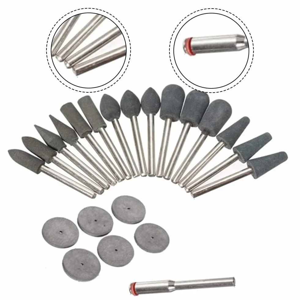 Set di 22 dischi in gomma per smerigliatura e utensili rotanti, accessori per lucidatura e sbavatura multi materiale per pietra, metallo, vetro, adatto per elettrici