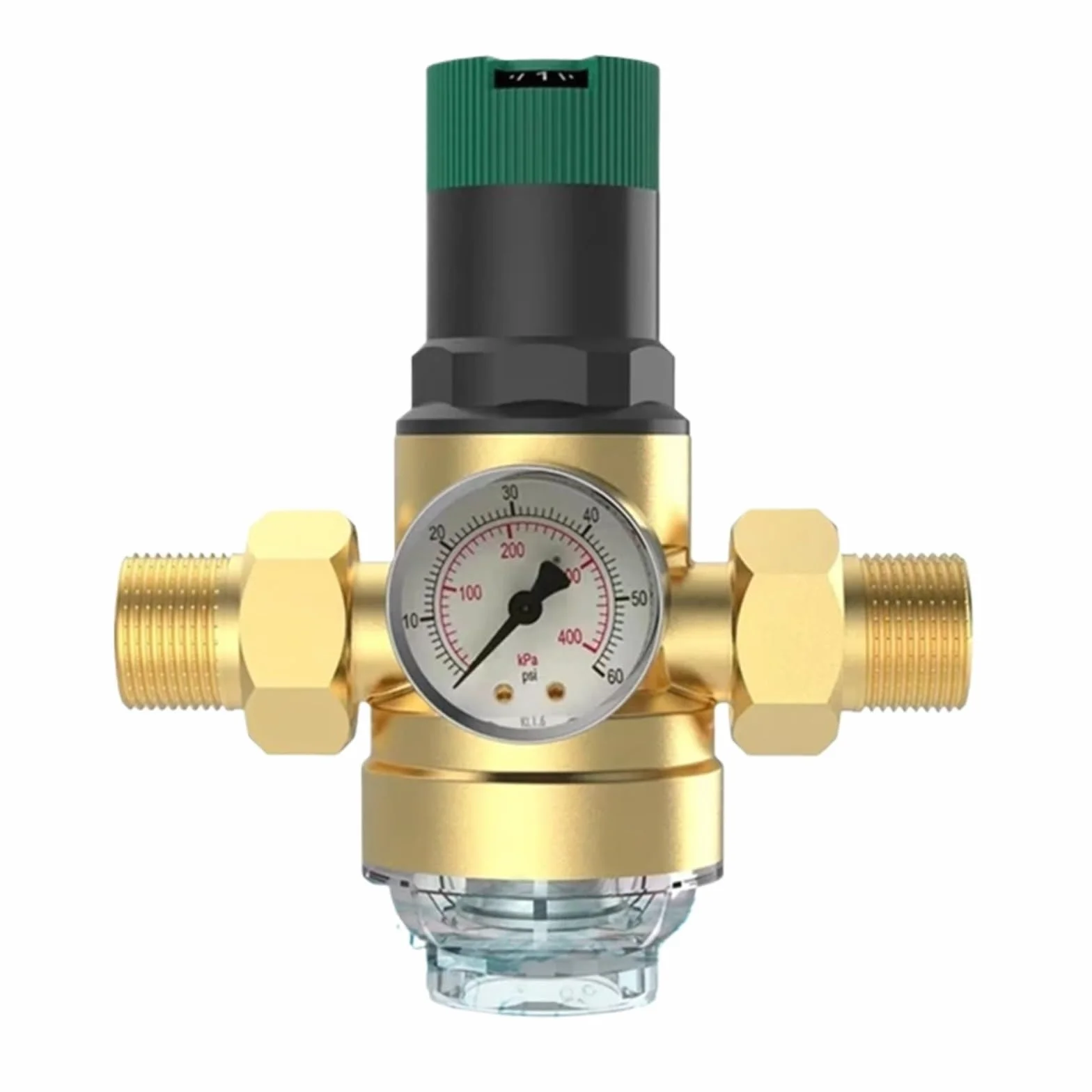 Regolatore di Pressione Acqua 3/4 Pollici con manometro e Filtro a Rete, regolatore di Pressione DN20 for Acqua Potabile per Tubi, impianti di irrigazione