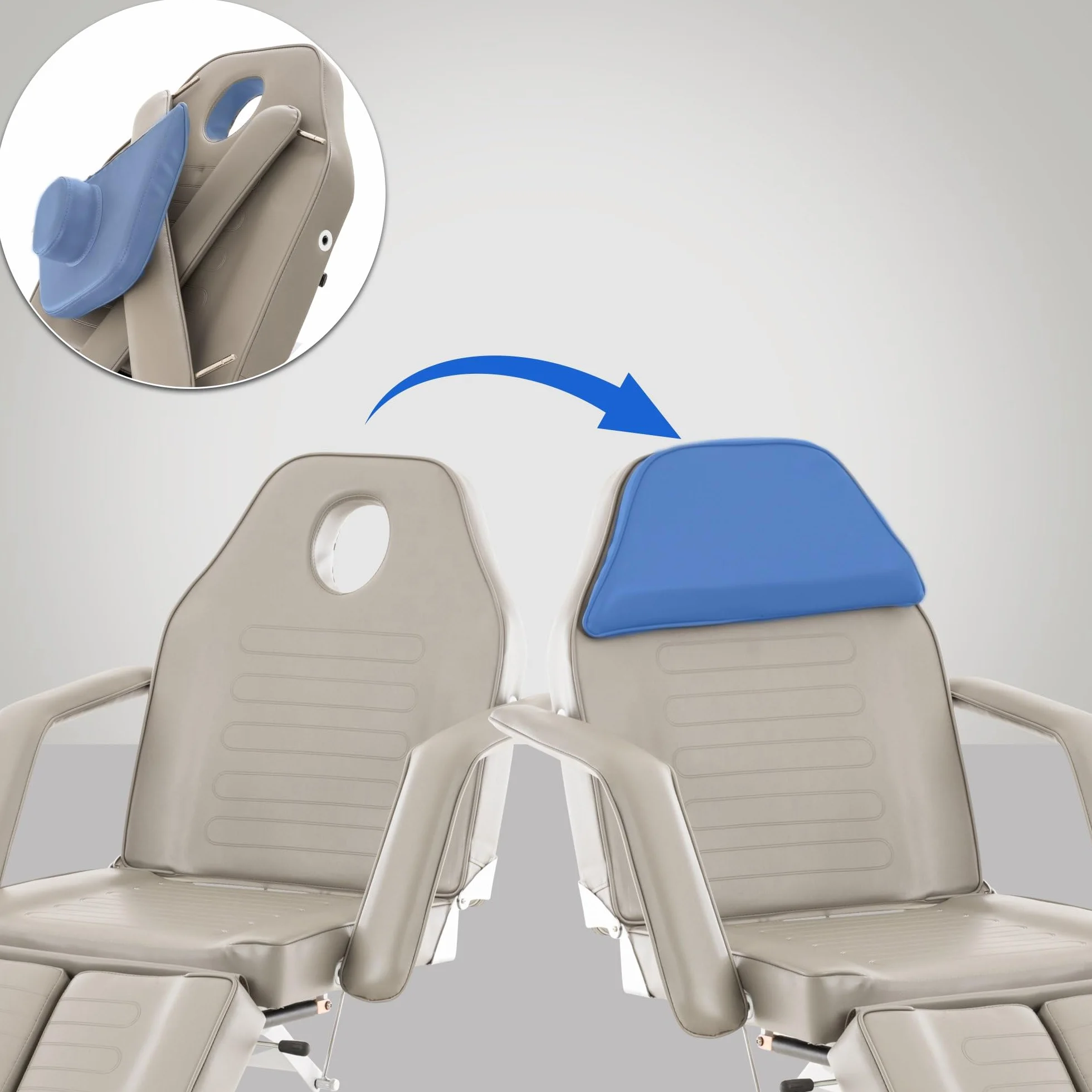 CLP Lettino Idraulico Centri Estetici Split V2 In Similpelle I Lettino Professionale Regolabile Con Braccioli Rimovibili, Carico Max 400 KG, Colore:grigio