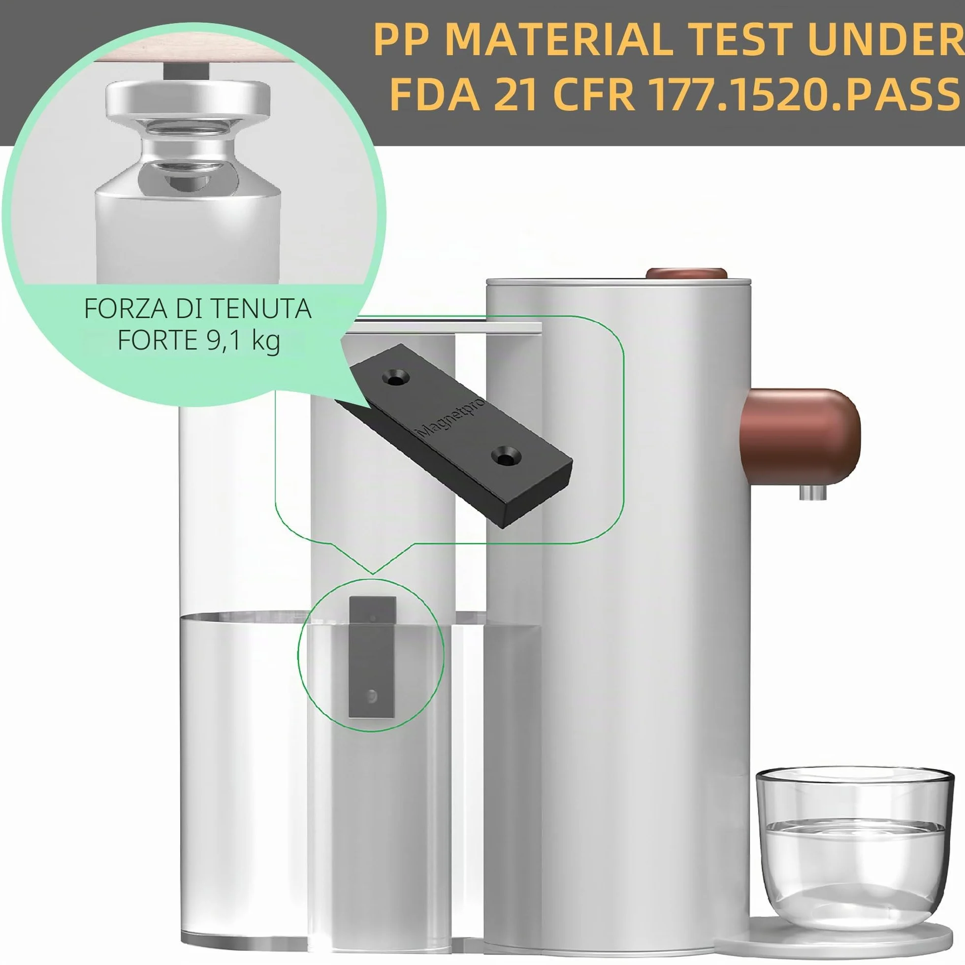 Magnetpro Magneti Rettangolari Rivestiti in PP 9,1 kg 5,1 x 1,9 x 0,8 cm Antiruggine Impermeabile