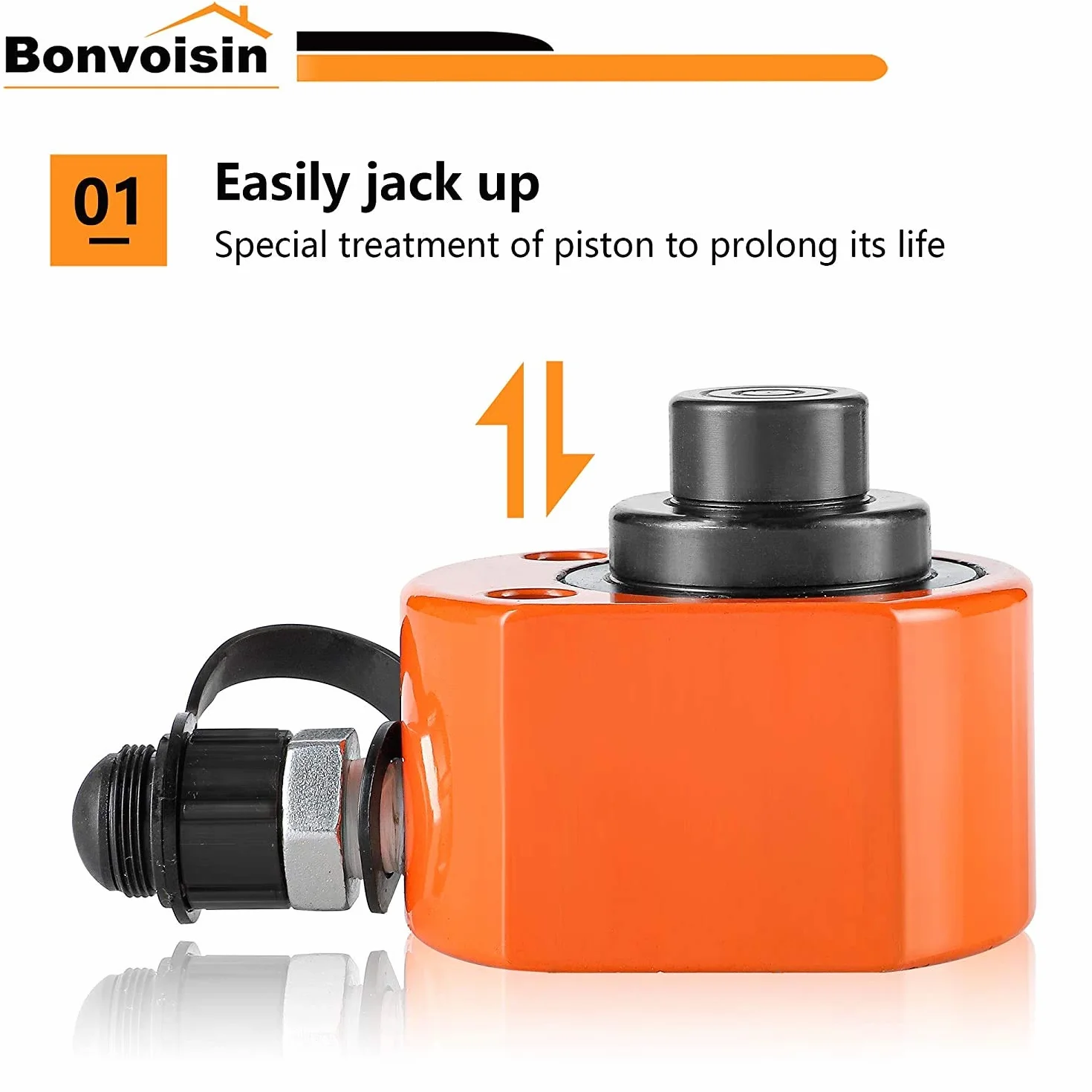 Bonvoisin 20T Martinetto Idraulico, Sollevamento da 30mm, Altezza 57mm, per La Costruzione di Macchinari/Ponti/Edifici (DFPY-20T)
