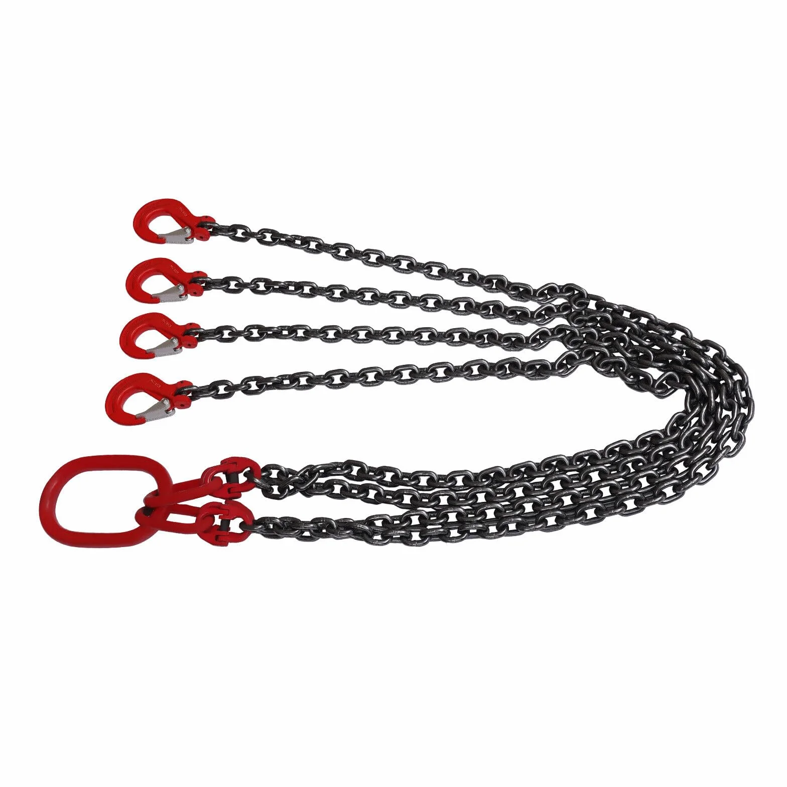 Catena di sollevamento per l'industria, 5T, 1,5 m, 4 catene, gancio per gru, livello resistente all'usura, per gru a carrello elevatore, catena con gancio con gancio