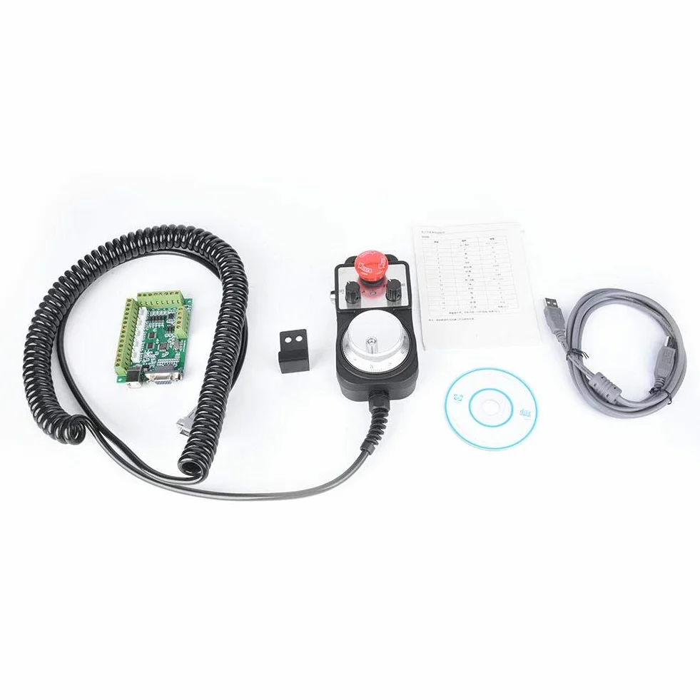 Controllore di movimento CNC, scheda di interfaccia USB verde a 5 assi Scheda di controllo movimento CNC con volantino, di controllo movimento Linkage