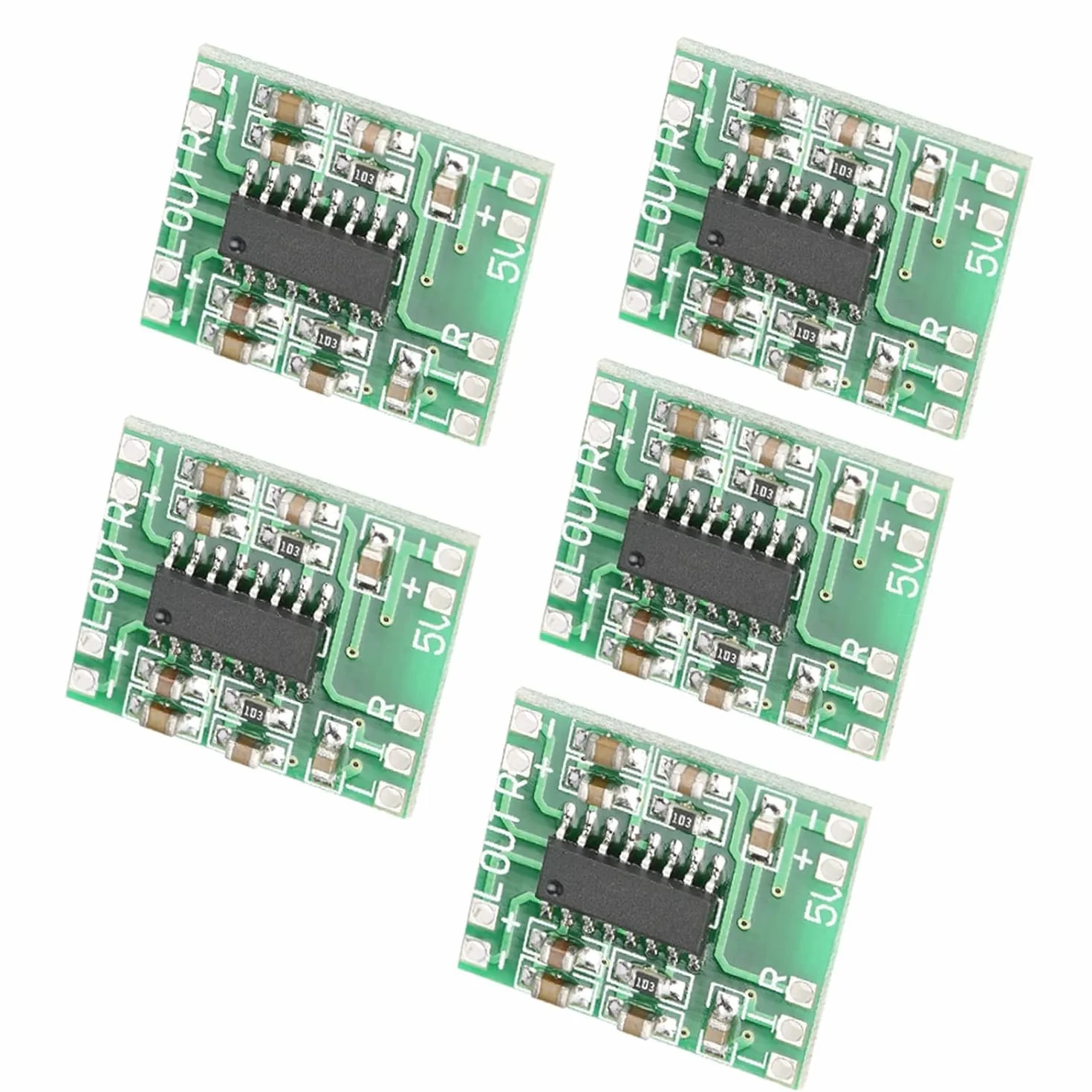 5Pcs Audio Amplificatore di Potenza Modulo 2.5V-5.5V 3W+3W Tipo D PAM8403 Amplificatore Audio Digitale Amplificatore di Potenza Modulo Super Piccolo, Altri componenti elettronici