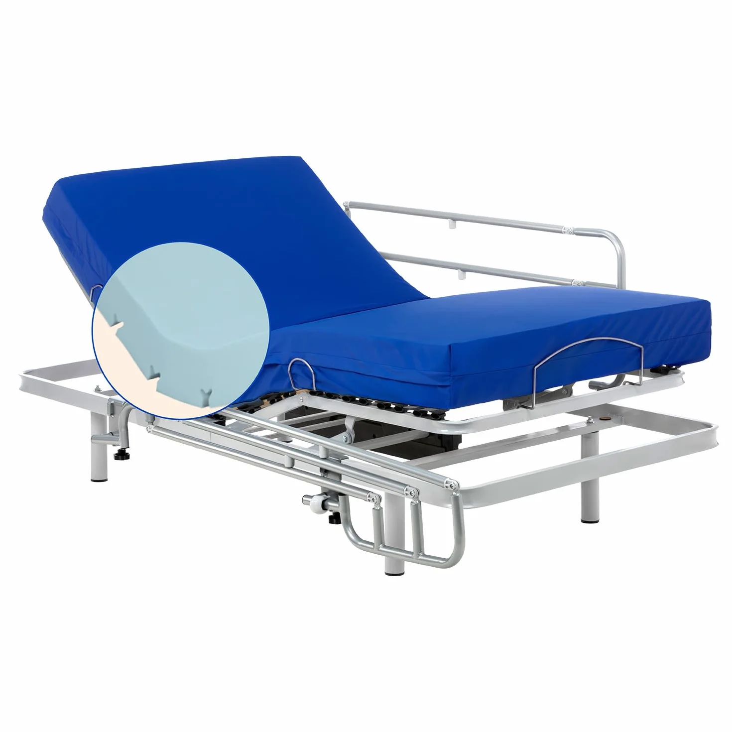 Geriafy – Letto elettrico regolabile con materasso Professional HR, Fodera impermeabile | Telecomando wireless (90x190 cm, Sponde letto)