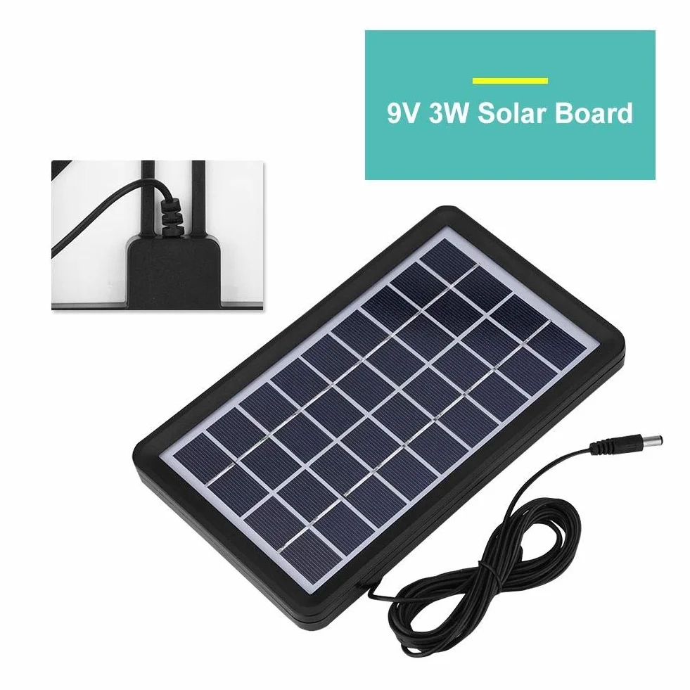 Tonysa Pannello Solare 9V 3W Pannello Solare Impermeabile 93% Trasmissione della Luce Cella Solare in Poli silicio, Banca Portatile di energia Solare per Viaggi, Escursioni, Campeggio
