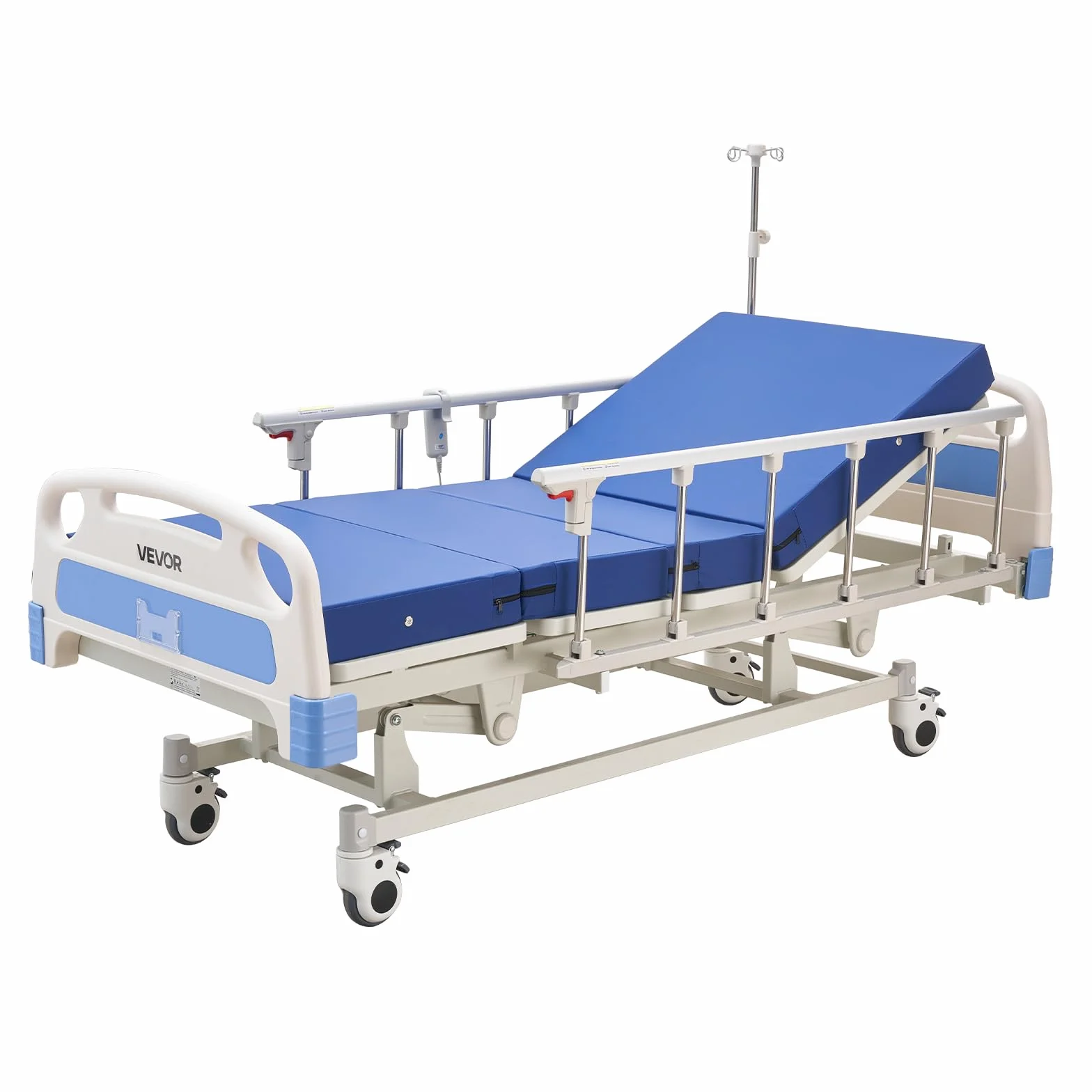 VEVOR Letto Ospedaliero Elettrico per Degenza Letto Ospedaliero Capacità di Carico 250 kg per l'Assistenza Domiciliare, Angolo Schienale Regolabile 0-75° Altezza Regolabile 475-750mm 3 Funzioni