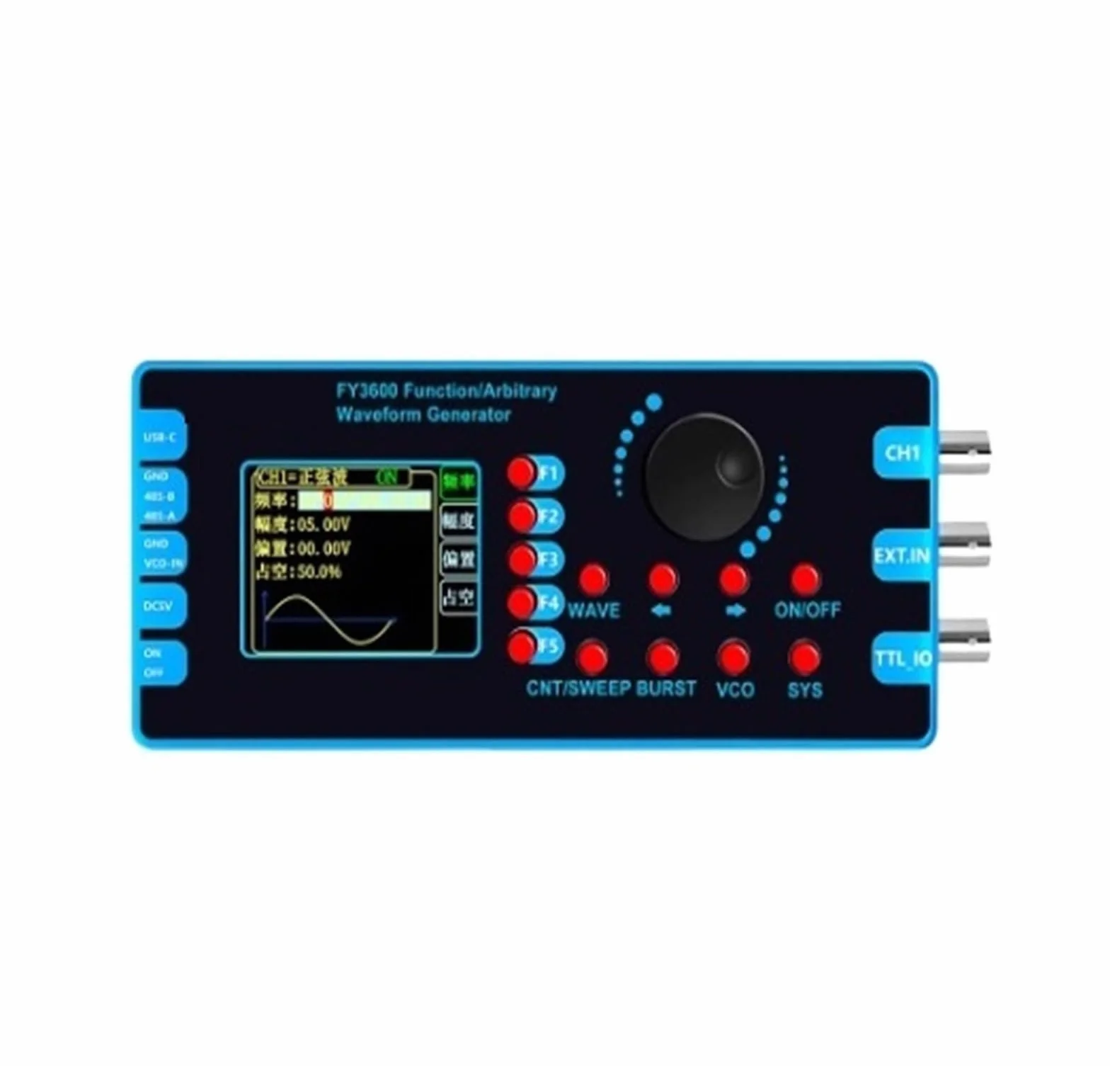 Generatore di segnali di funzione a canale singolo FY3600-5MHz Ampiezza 0–20 Vpp
