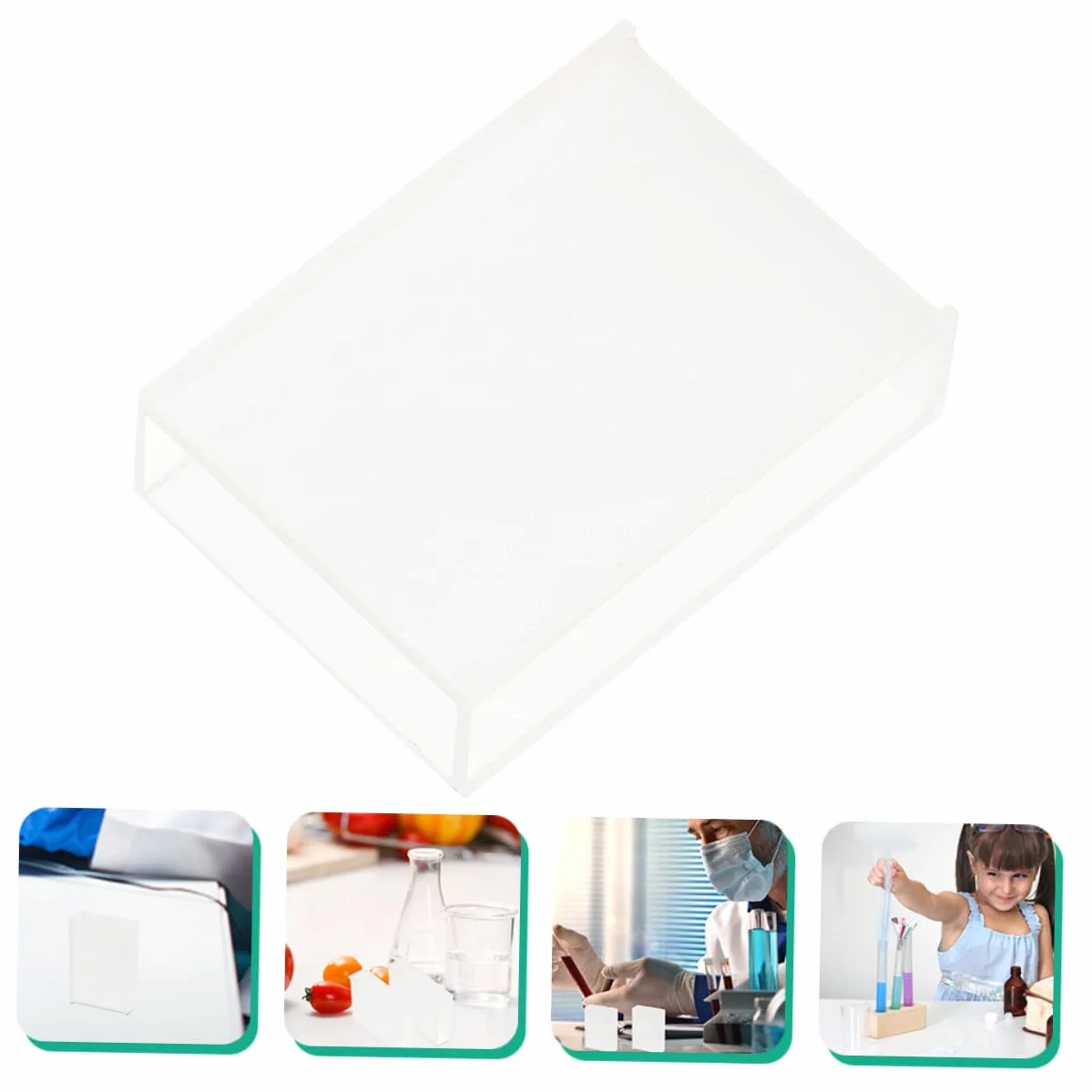 Cuvetta di Vetro per Laboratorio 50 mm Lunghezza Percorso Ottico Spettrofotometria