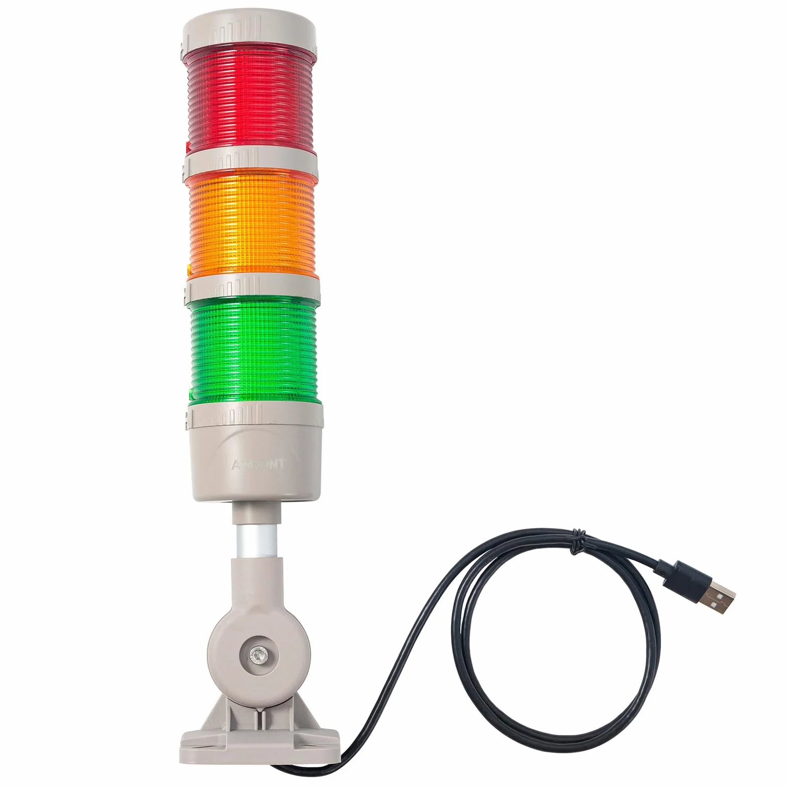 USB Stack LED Andon Tower Lights con cicalino, luci di avvertimento industriali, luci torre colonna (24VDC, 3 strati, con cicalino)