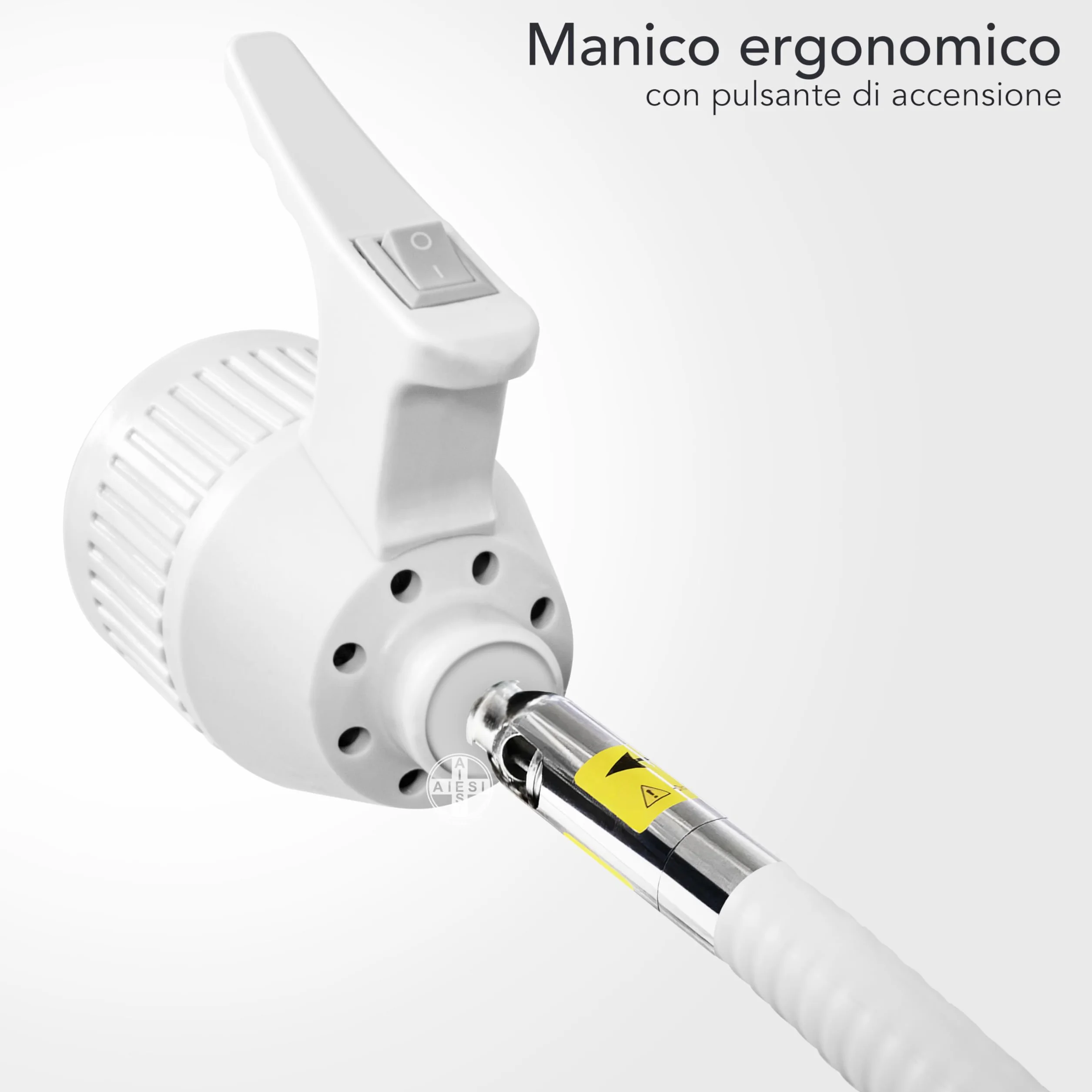 AIESI® Lampada da visita medica LED con braccio flessibile su stativo, Ruote piroettanti, Snodo direzionale, Garanzia Italia 24 mesi