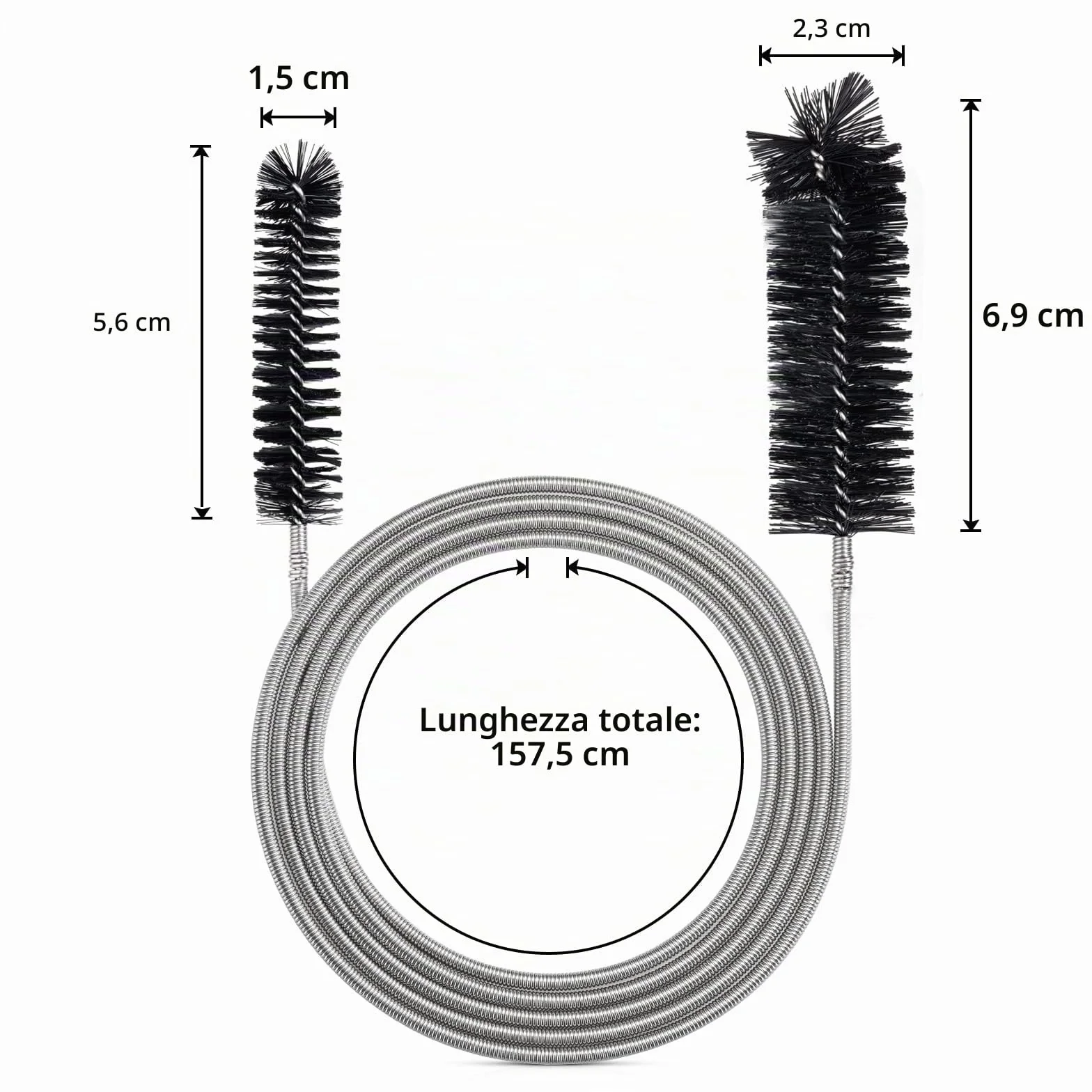 Tubo di alimentazione flessibile spazzola di pulizia sottile foro di scarico strumento di pulizia tubo tubo spazzola di pulizia colore nero