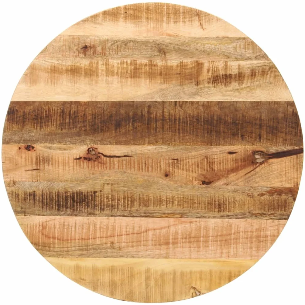 vidaXL Piano per Tavolo Ø 80x1,5cm Rotondo Legno Massello Grezzo Mango